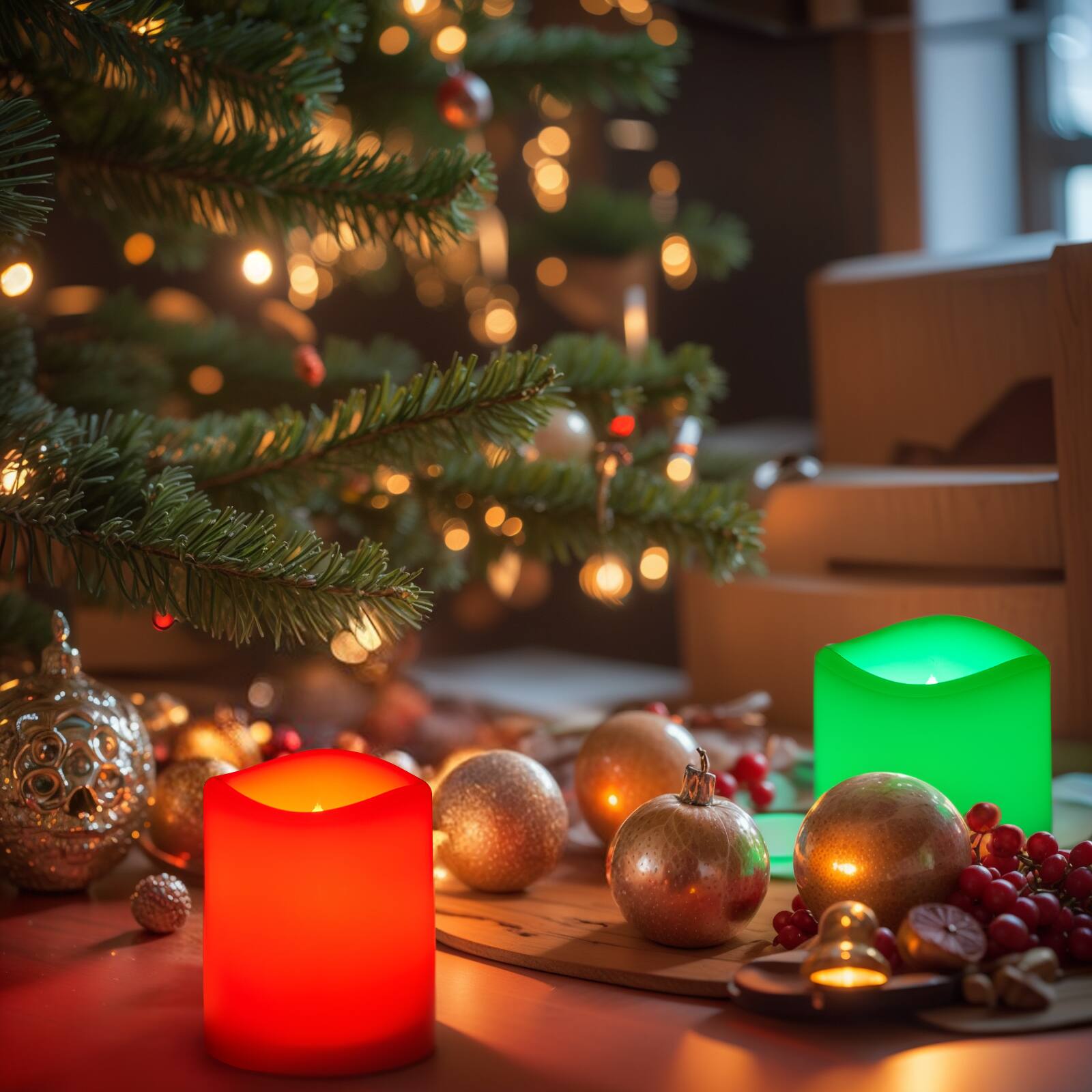 Alt View 1. IMAGE - 12 Pack Flameless Votive Candles RGB & White LED Flickering Tea Lights Candles - Multicolor.