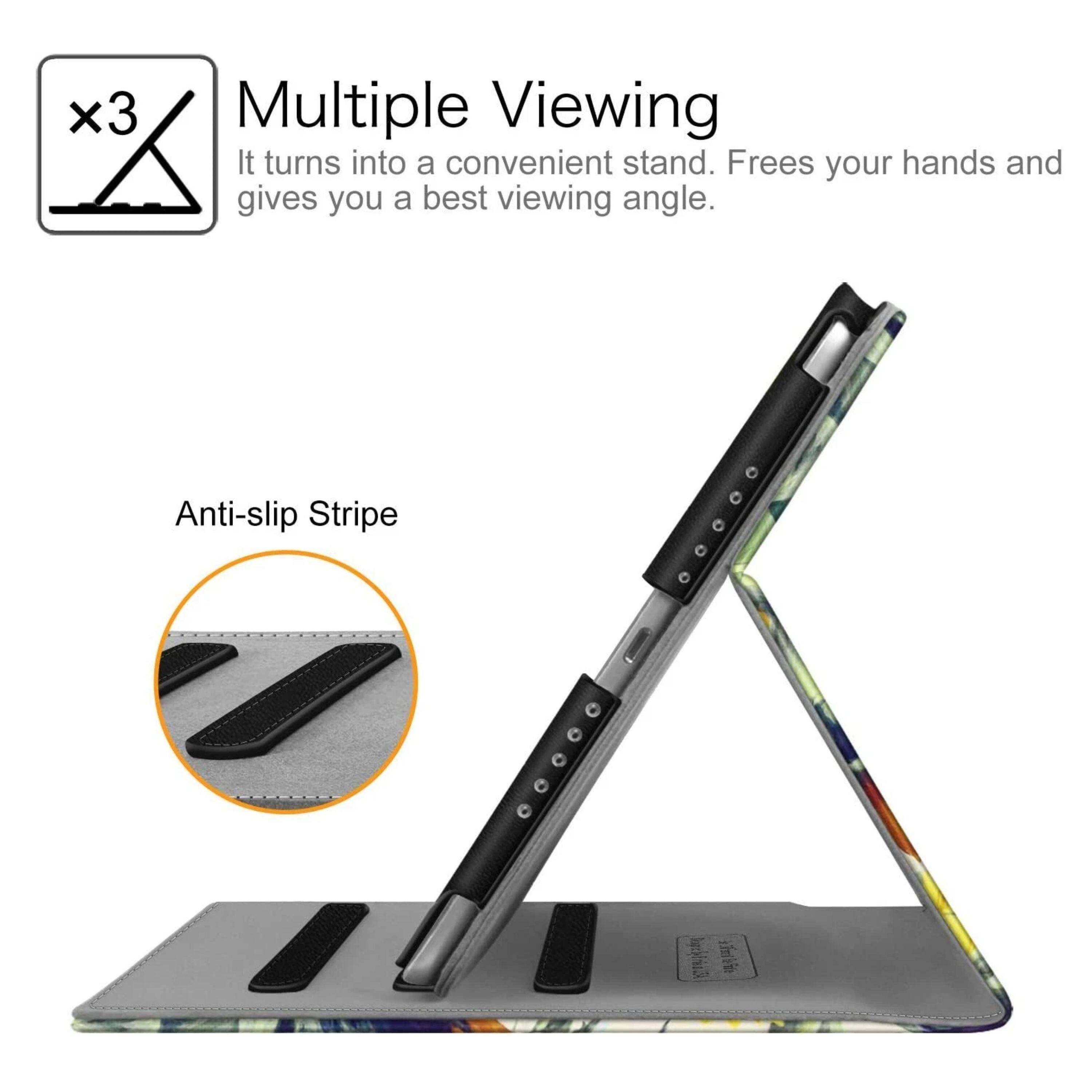 Multiple Viewing  
It turns into a convenient stand. Frees your hands and gives you a best viewing angle.  
Anti-slip Stripe