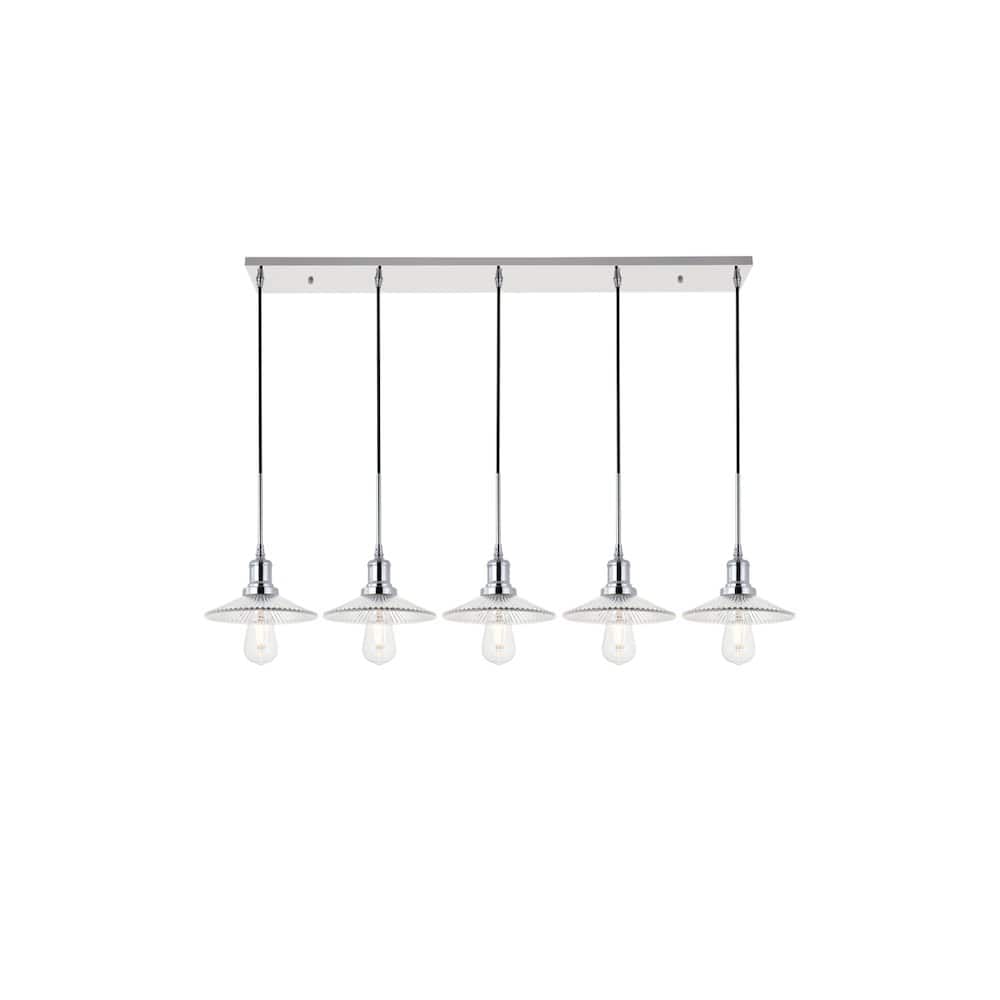 Living District - Waltz 5 Light Chrome Pendant - Chrome And Clear price history on PriceWatchPro