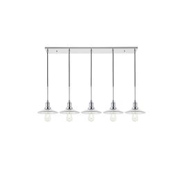 Living District - Waltz 5 Light Chrome Pendant - Chrome And Clear