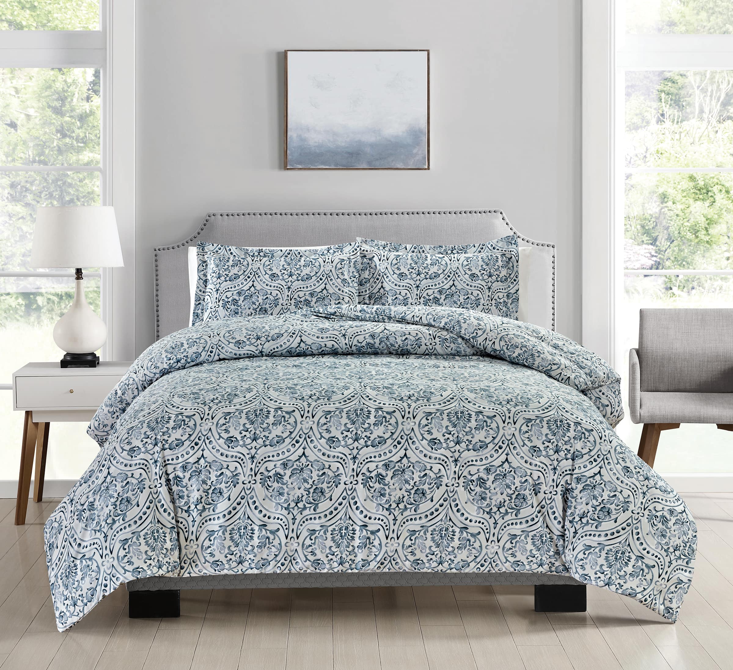 Bibb Home - 4 pc Duvet & Down Alternative Comforter Set - Madison price history on PriceWatchPro