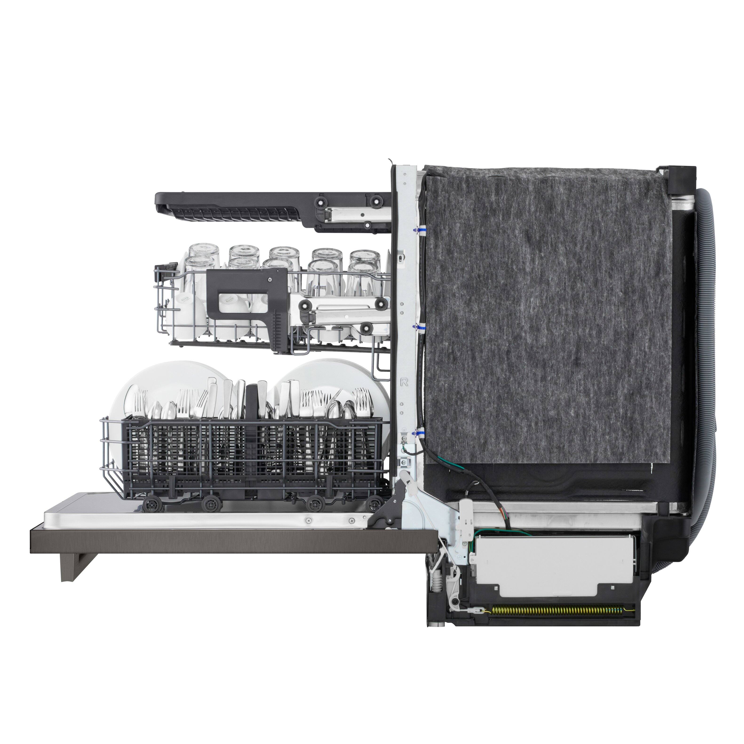 Alt View 21. LG - FlushFit 24" Top Control Smart Built-In Stainless Steel Tub Dishwasher with 3rd Rack, 1-Hour Wash & Dry Cycle and 46dBA - Black Stainless Steel.