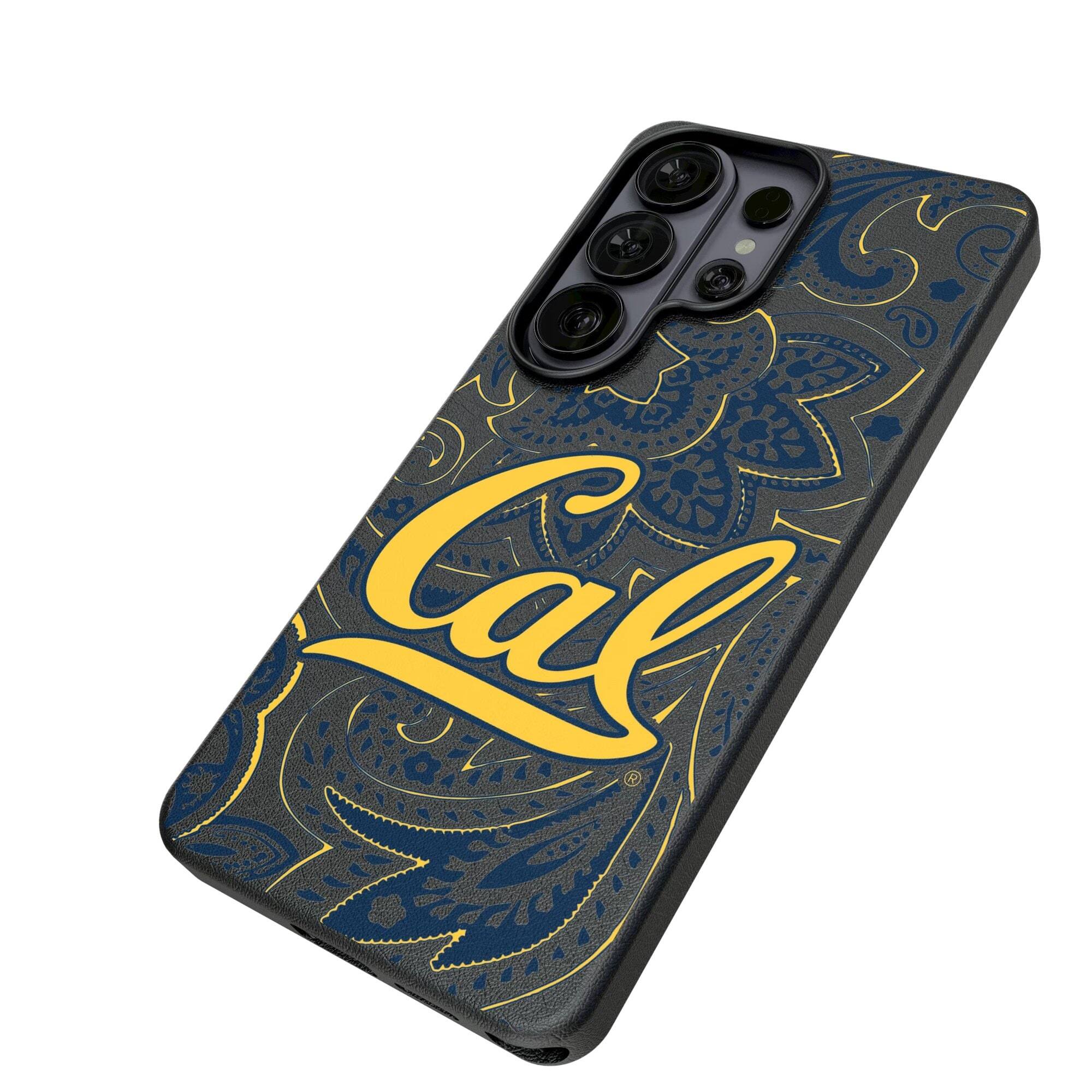 Alt View 1. Keyscaper - Cal Bears Paisley Galaxy Magnetic Bump Case - S24 - Black.