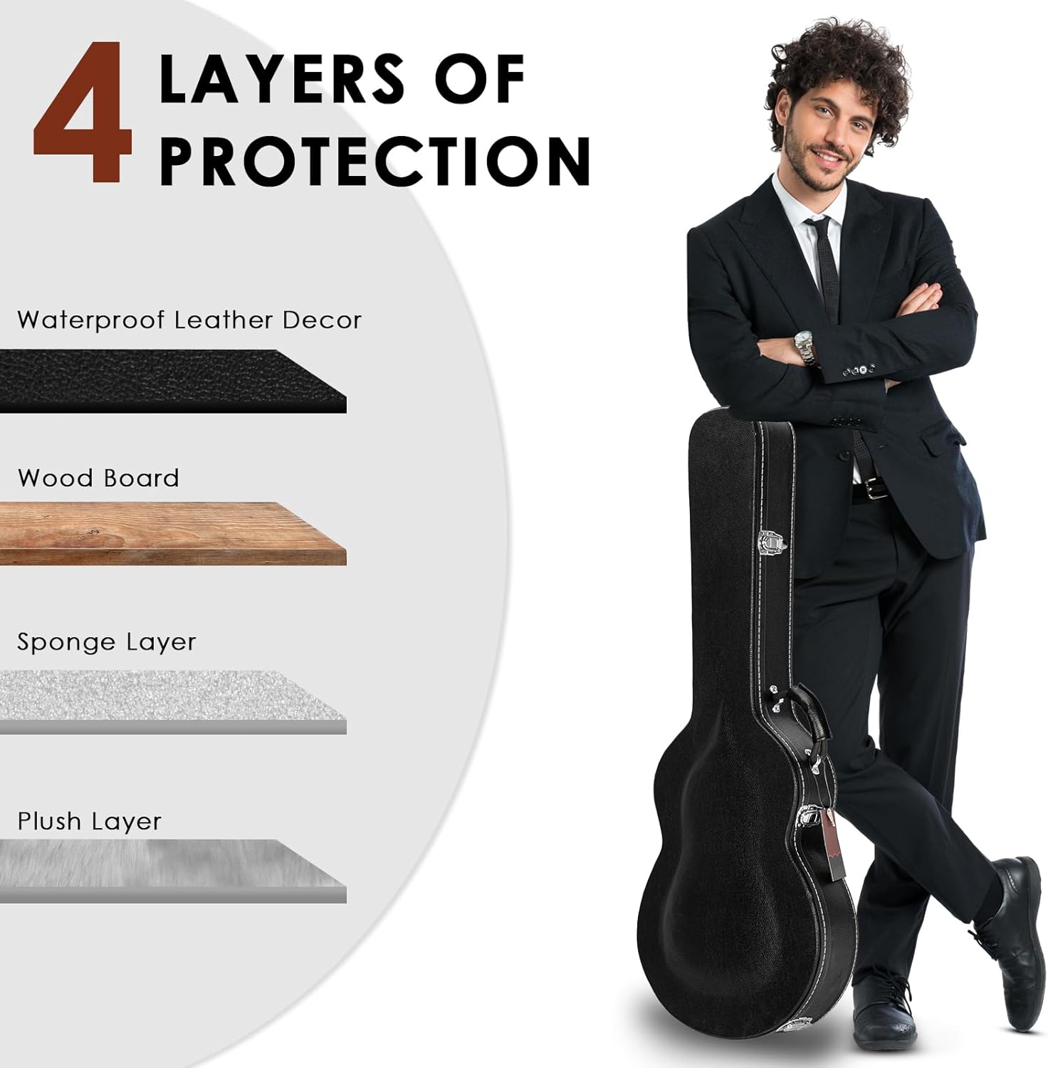 4 LAYERS OF PROTECTION

- Waterproof Leather Decor
- Wood Board
- Sponge Layer
- Plush Layer