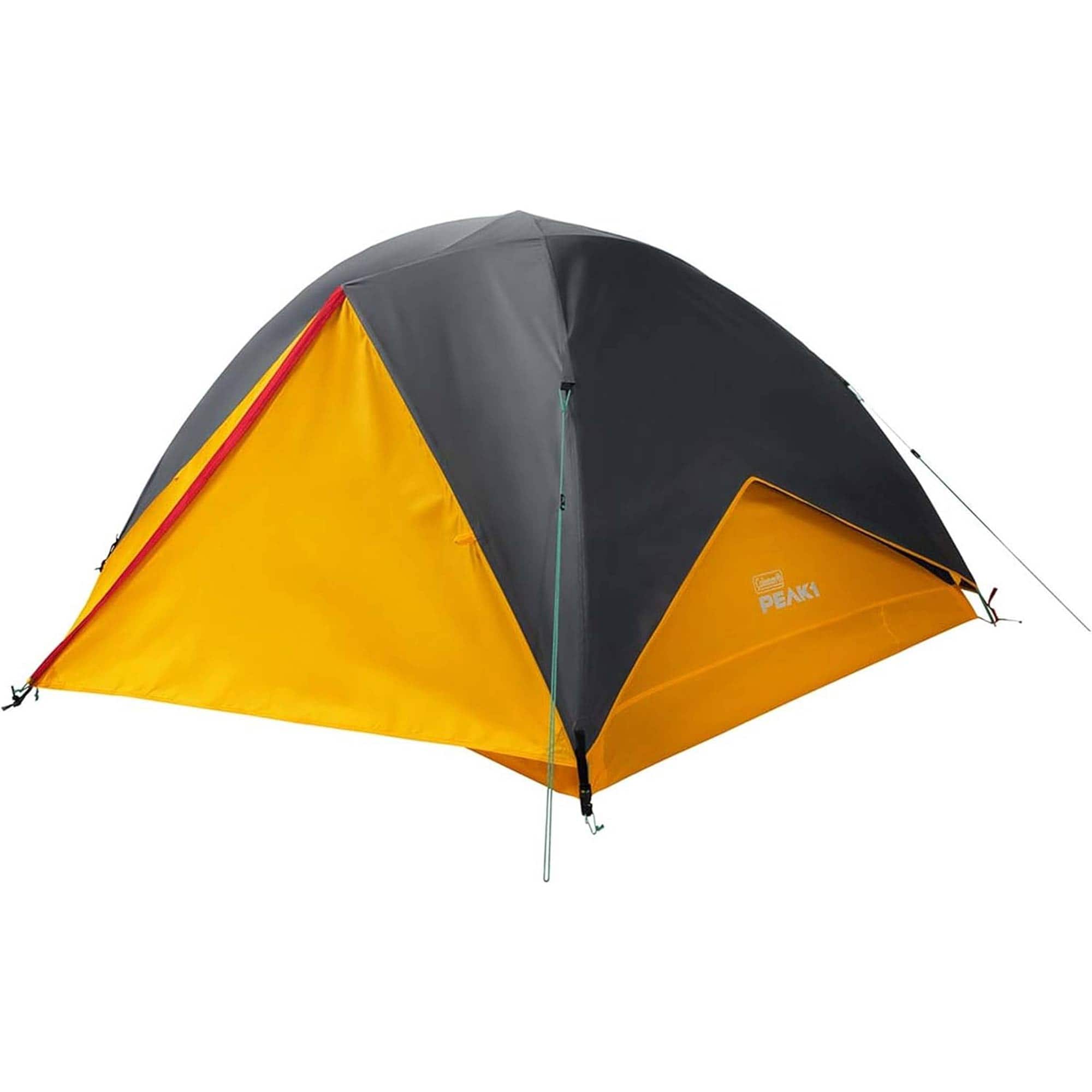Coleman - PEAK1 Premium 3 Person Backpacking Tent w/Waterproof Fabric & Wide Door - Orange, Black