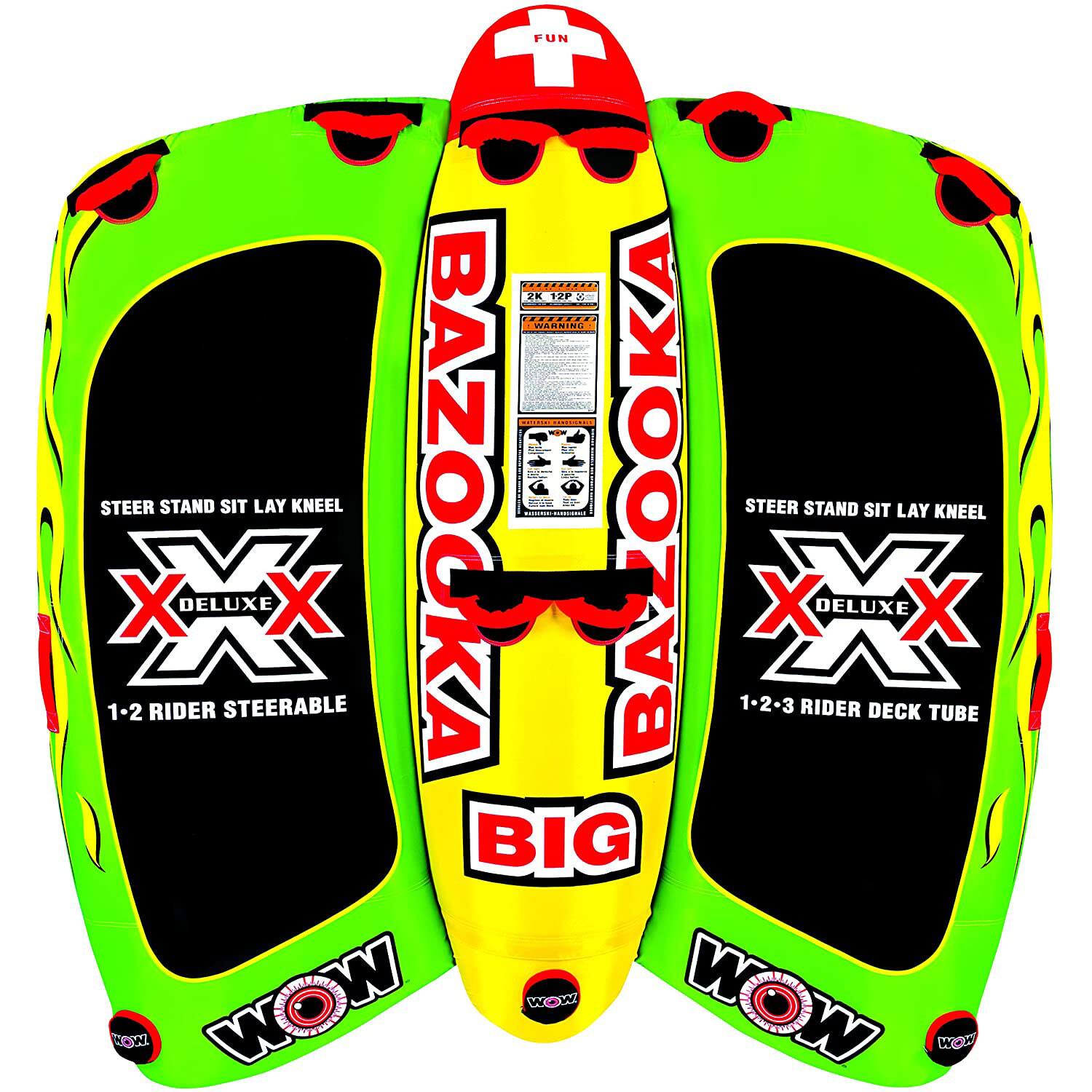 WOW Watersports - 13-1010 Big Bazooka Steerable 1 to 4 Person Towable Tube, Green price history on PriceWatchPro