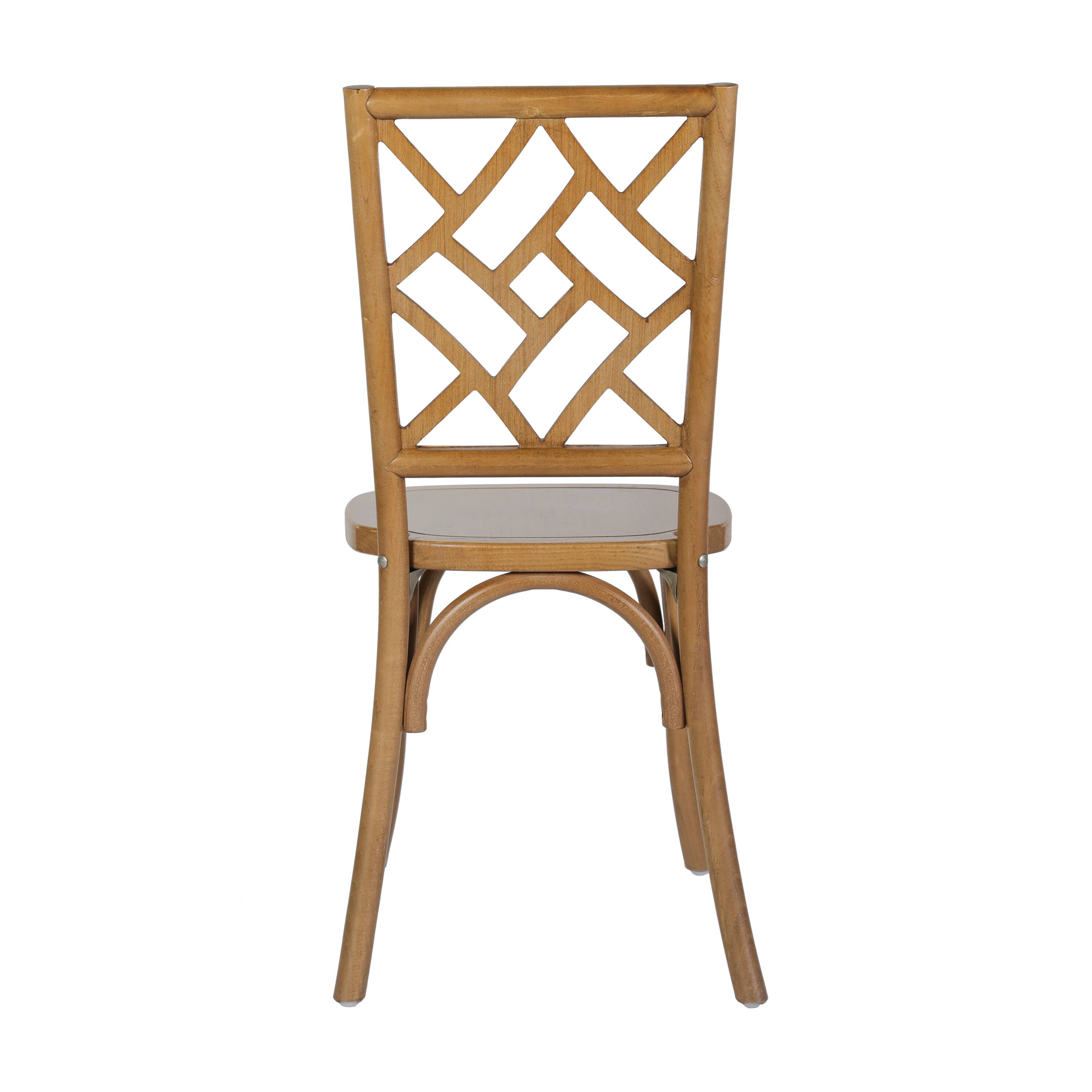 Alt View 6. Emma + Oliver - Decker Solid Wood Stack Dining Chair with Decorative Back Design - Pecan.