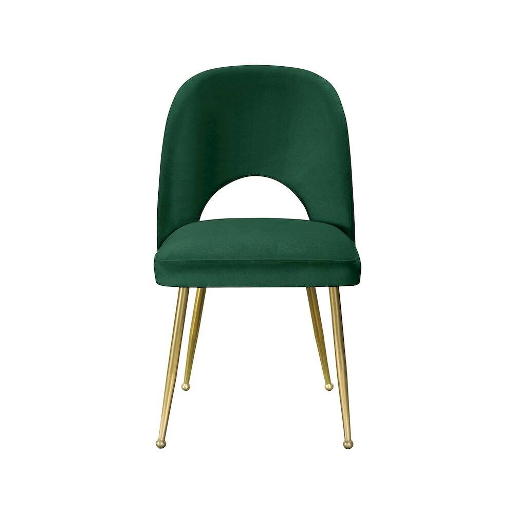 Alt View 2. Meridian Furniture - Logan Green Velvet Dining Chair, Set of 2 - Green.
