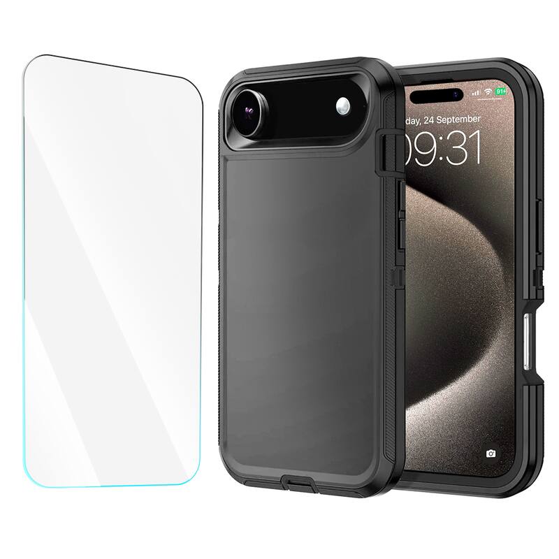 Entronix - Heavy Duty Bundle for iPhone 17 Air - Case & Screen Protector - Black