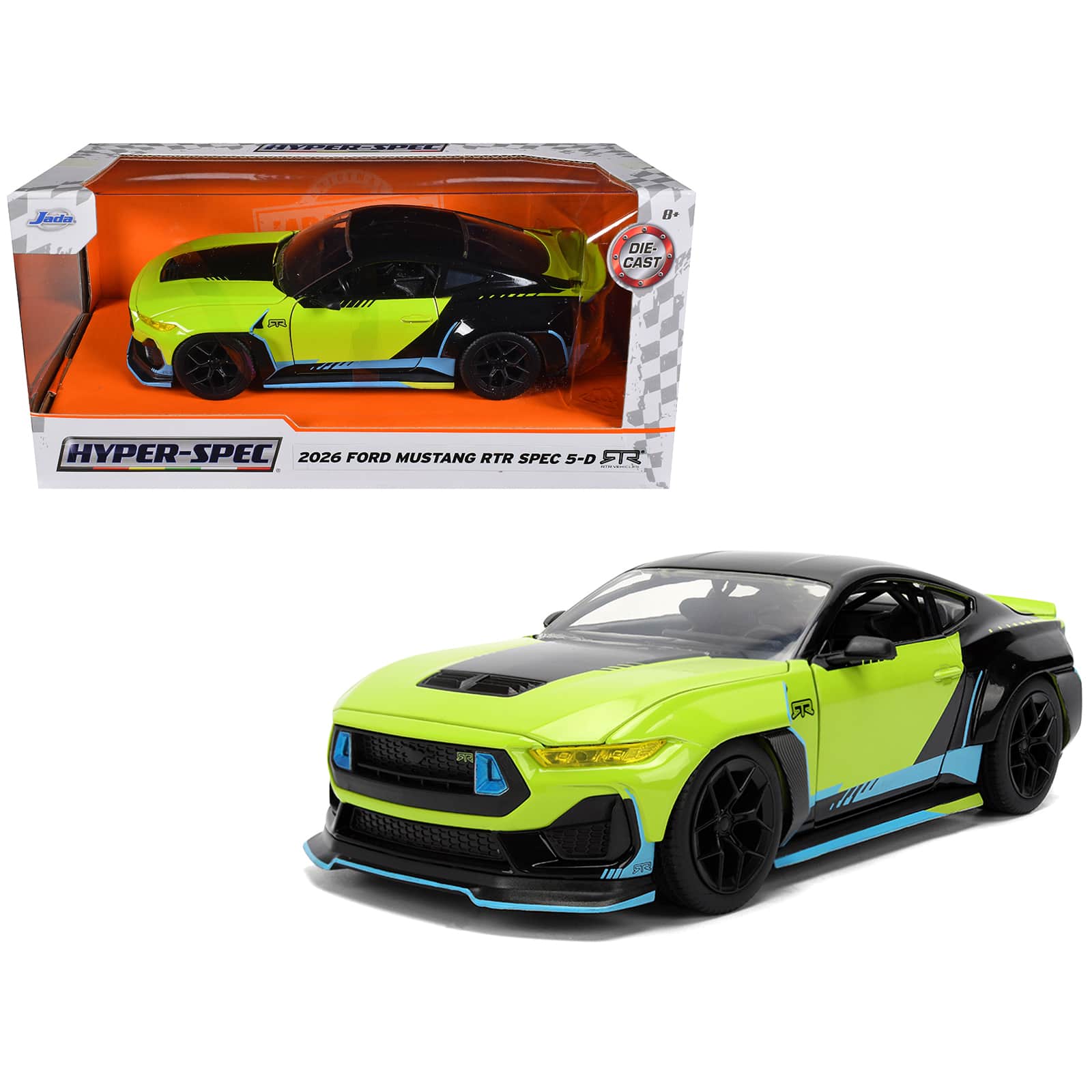 "2026 Ford Mustang RTR Spec 5-D Lime Green with Black Top and Graphics ""Hyper-Spec"" Series 1/24 Diecast Model Car by Jada" price history on PriceWatchPro