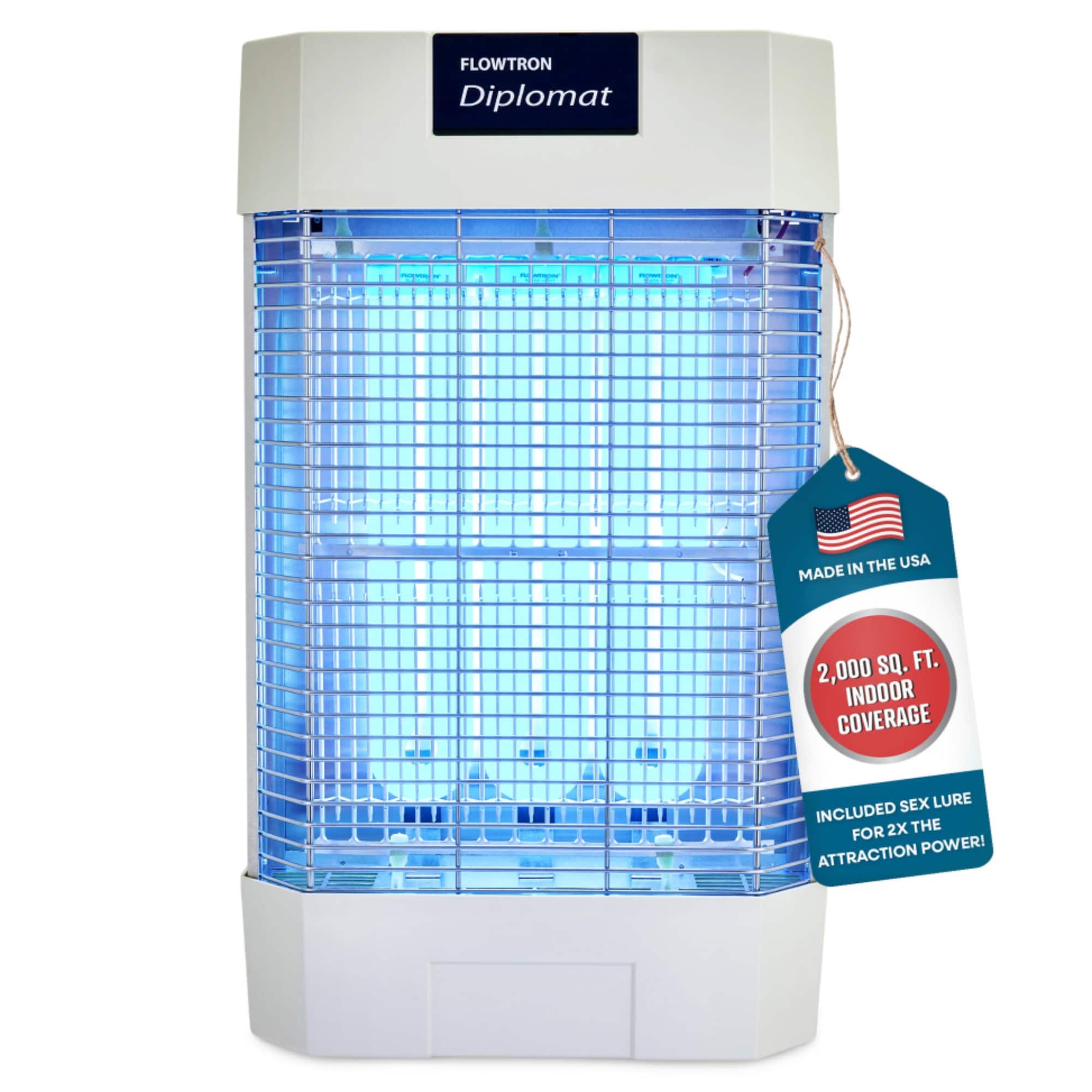 Diplomat Indoor Bug Zapper, 2000 Sq Ft Electric Fly & Insect Killer W/120W UV Light & More