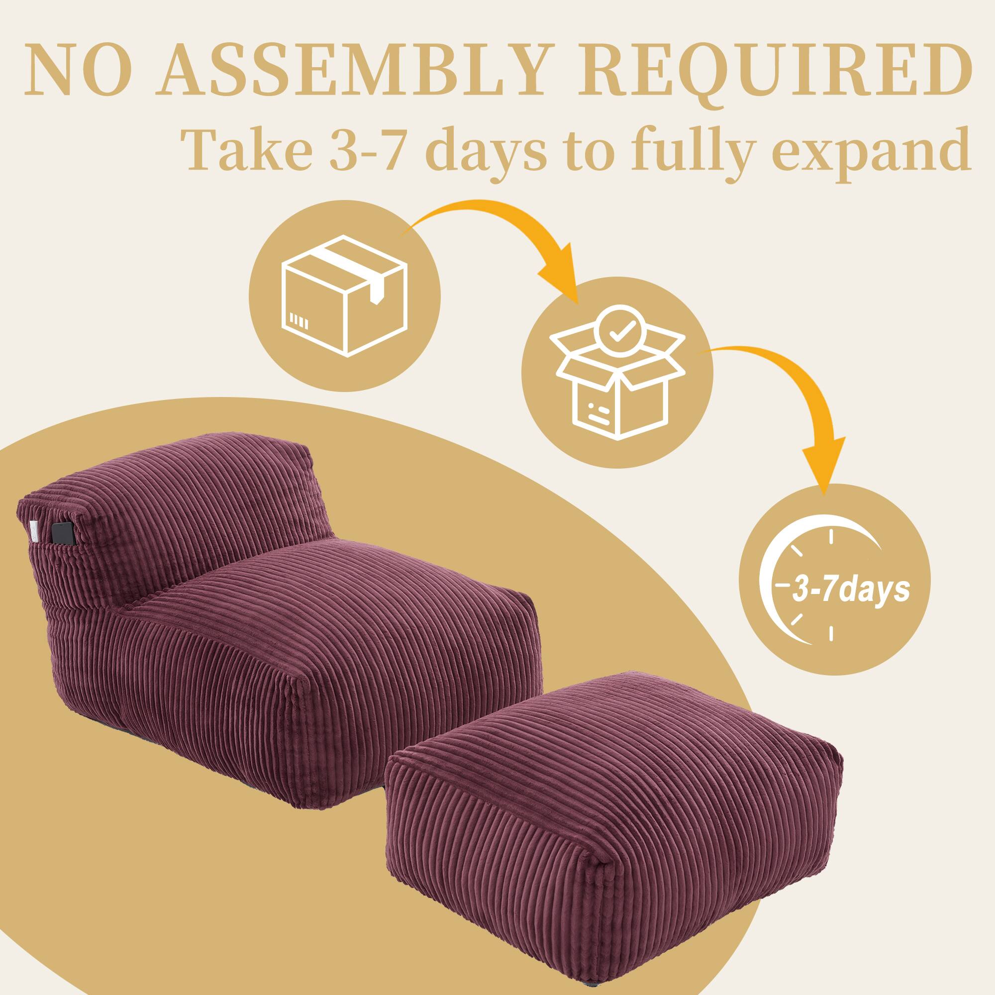 NO ASSEMBLY REQUIRED  
Take 3-7 days to fully expand  
- 3-7 days