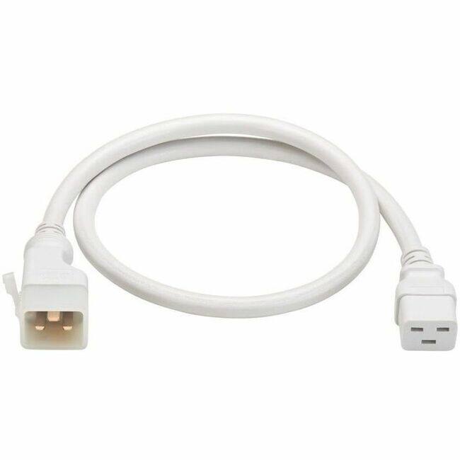 Front. Tripp Lite - PDU POWER CORD, C19 TO P-LOCK LITE C20 - 20A, 250V, 12 AWG, 3 FT. (0.9 M), WHITE - White.