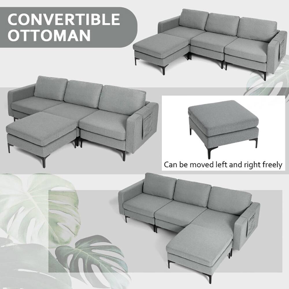 CONVERTIBLE OTTOMAN  
Can be moved left and right freely
