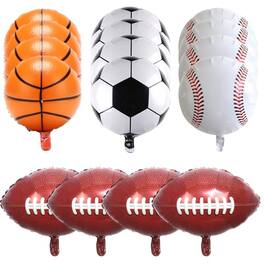DORLUKFU - Sports Foil Balloon Set, 16PCS Baseball Soccer Balloon Basketball Football Balloons Sports Birthday Party Decorations - Sports Balls