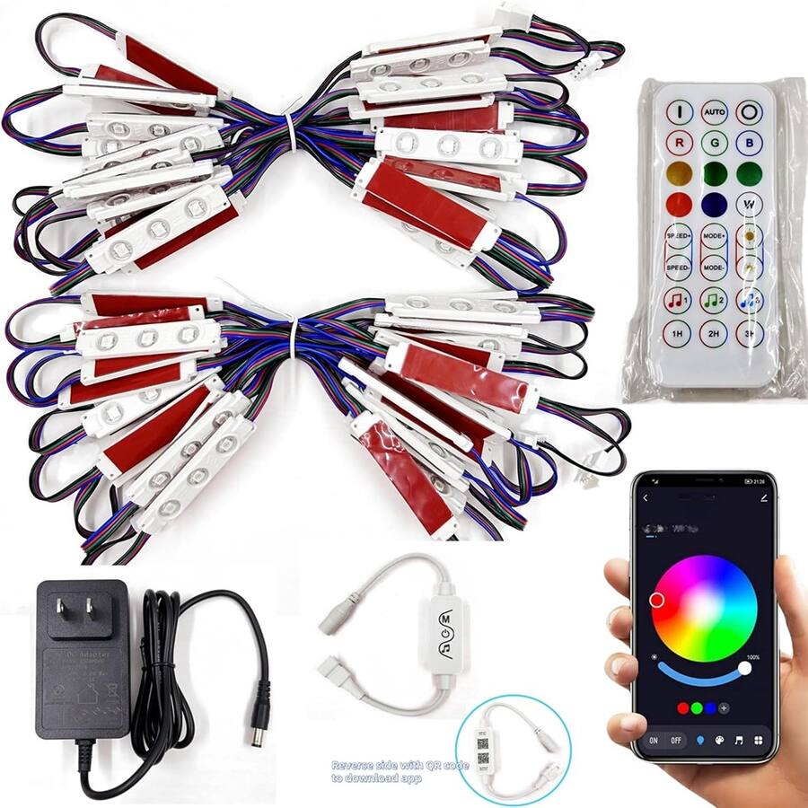 ACJPR 33ft RGB LED Module Strip, Smart Magic, Remote Control for ...