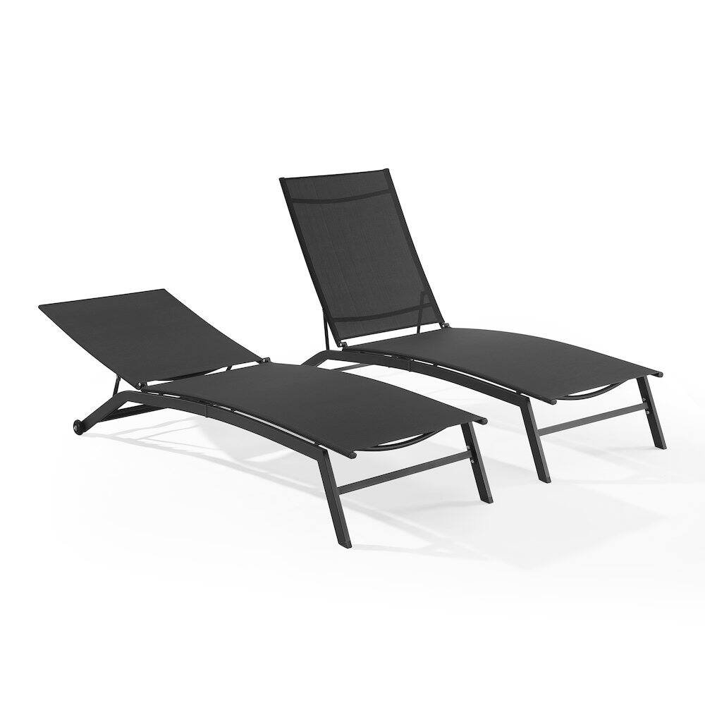 Alt View 1. Crosley Furniture - Weaver 2-Piece Outdoor Chaise Lounge Set - 2 Lounge Chairs - Charcoal.