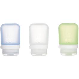 Humangear - GoToob+ Soft Silicone Travel Bottle 3-Pack - Small - Clear/Green/Blue