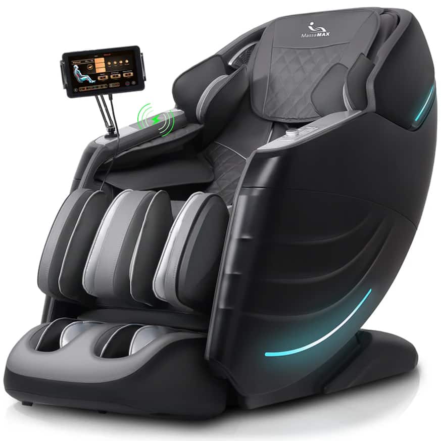 MassaMax - 2026 Massage Chair with OTA Updates,Heat & Foot rollers Massage,APP Control - Black
