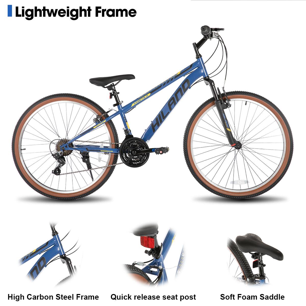 Lightweight Frame, High Carbon Steel Frame, Quick release seat post, Soft Foam Saddle