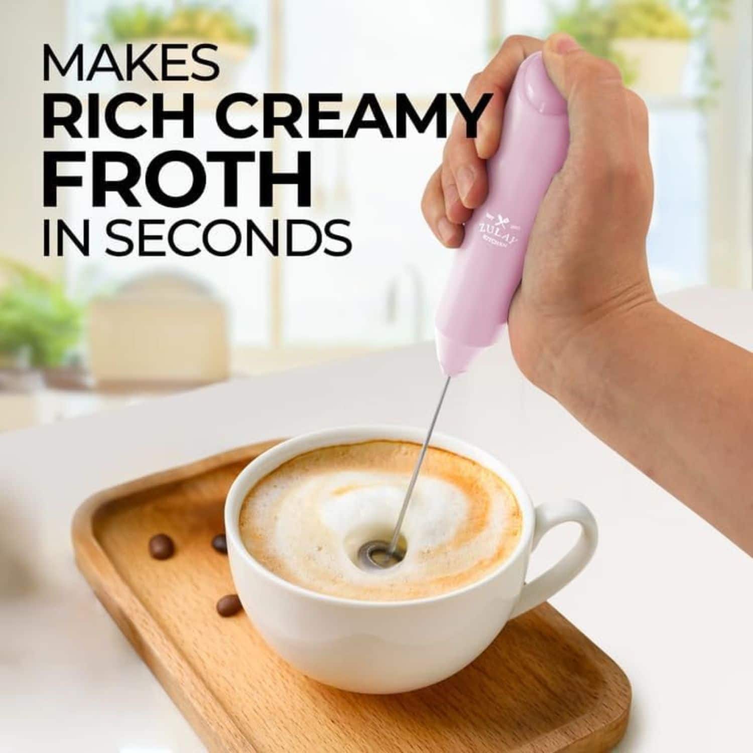 Zulay Kitchen FrothMate Powerful Milk Frother Portable