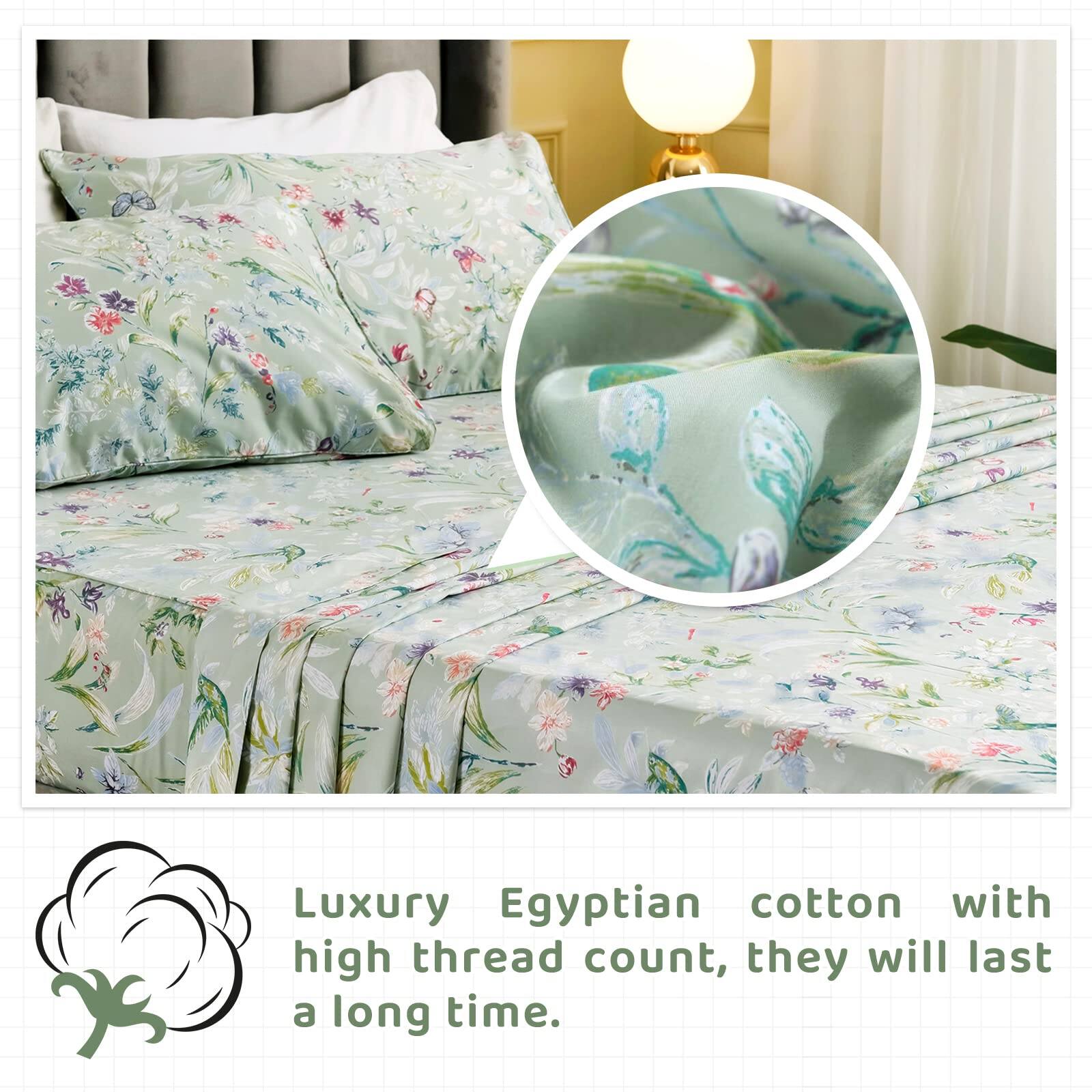 Luxury Egyptian cotton with high thread count, they will last a long time.