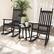 Alt View 1. Costway - Outdoor Wooden Rocking Chair with Solid Rocking Base Slatted Seat & Back Patio - Black.
