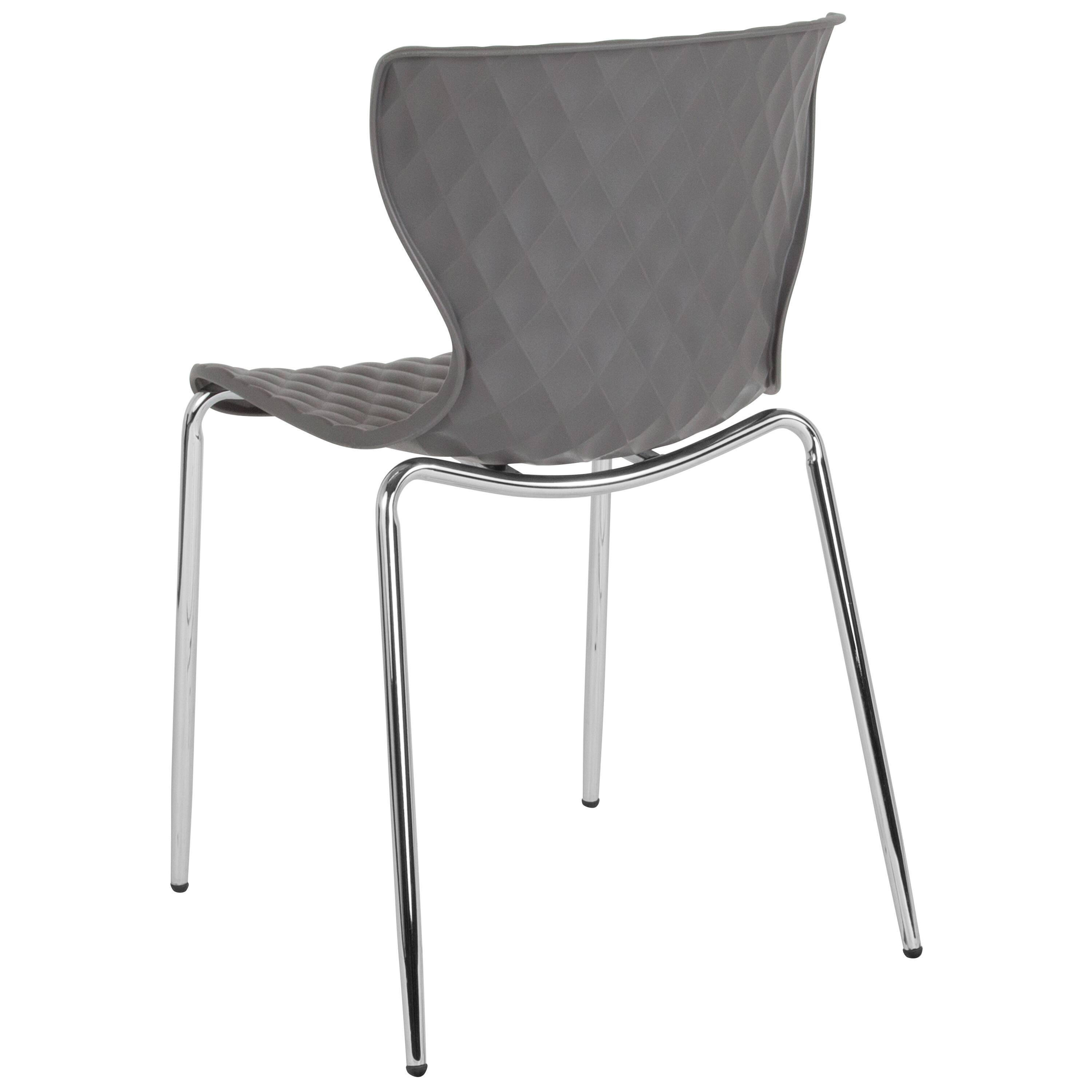 Alt View 5. Emma + Oliver - Contemporary Design Accent Dining Plastic Stack Chair - Gray.