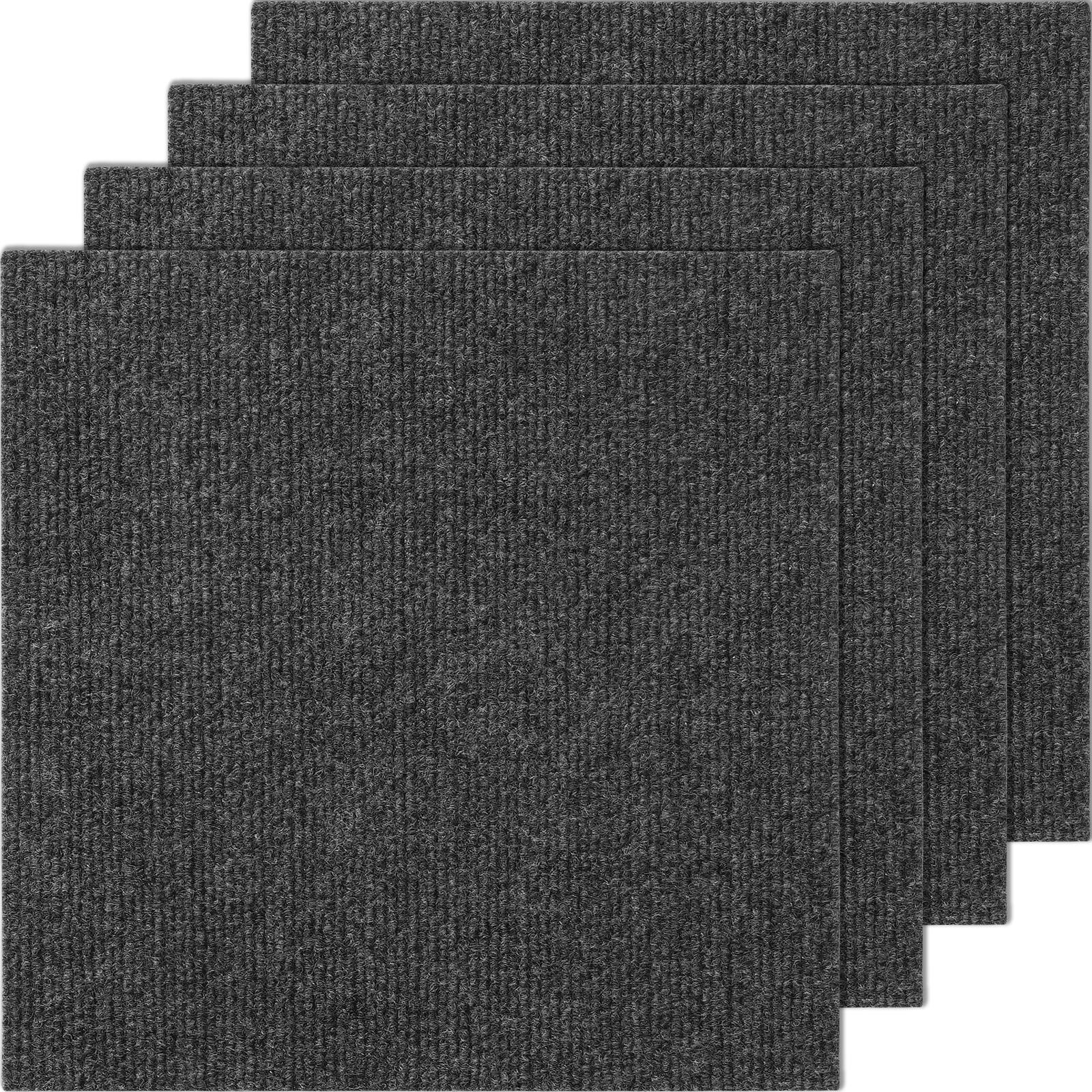 Front. VEVOR - Carpet Tiles Peel and Stick, 12”x12” Squares Self Adhesive Carpet Floor Tile, Soft Padded Carpet Tiles, Easy Install DIY - Dark Gray.