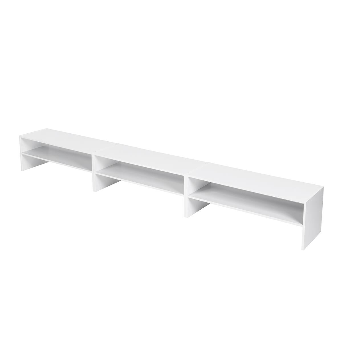 Alt View 21. Costway - 3 PCS Stackable Shoe Rack 31-Inch Horizontal Organizer 2-tier StorageShelf White - White.