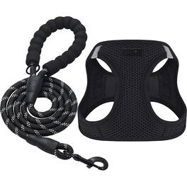 Paradigms Interiors - Dog Harness Step-in Breathable Puppy Cat Vest Harnesses For Dogs - Black-L (Chest 17''-20'', Weight 14-19 lb)