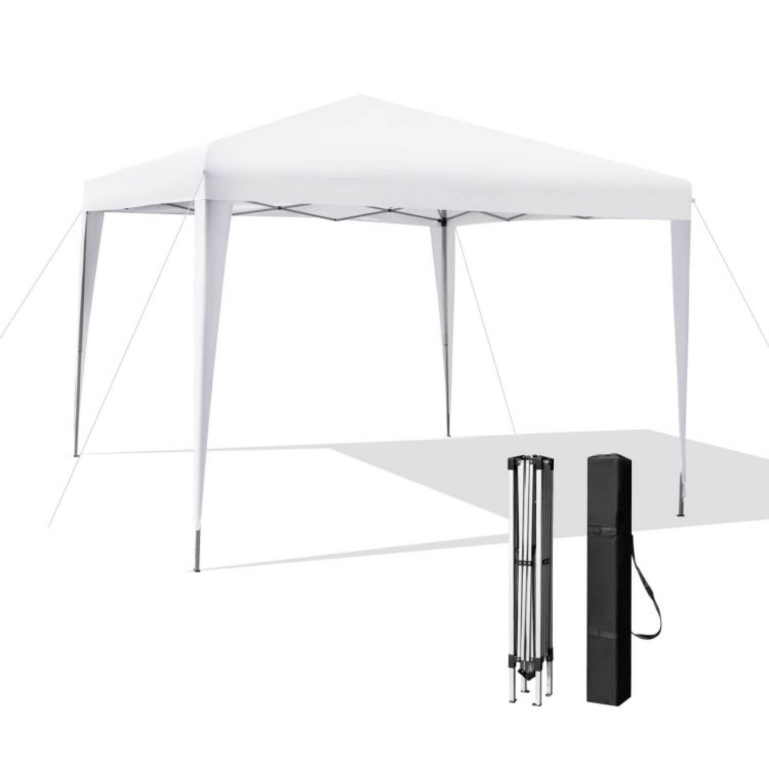 Alt View 4. Mondawe - 10x10 FT Pop Up Canopy Tent w 3-Level Height & Carry Bag 100 sq ft Waterproof - White.