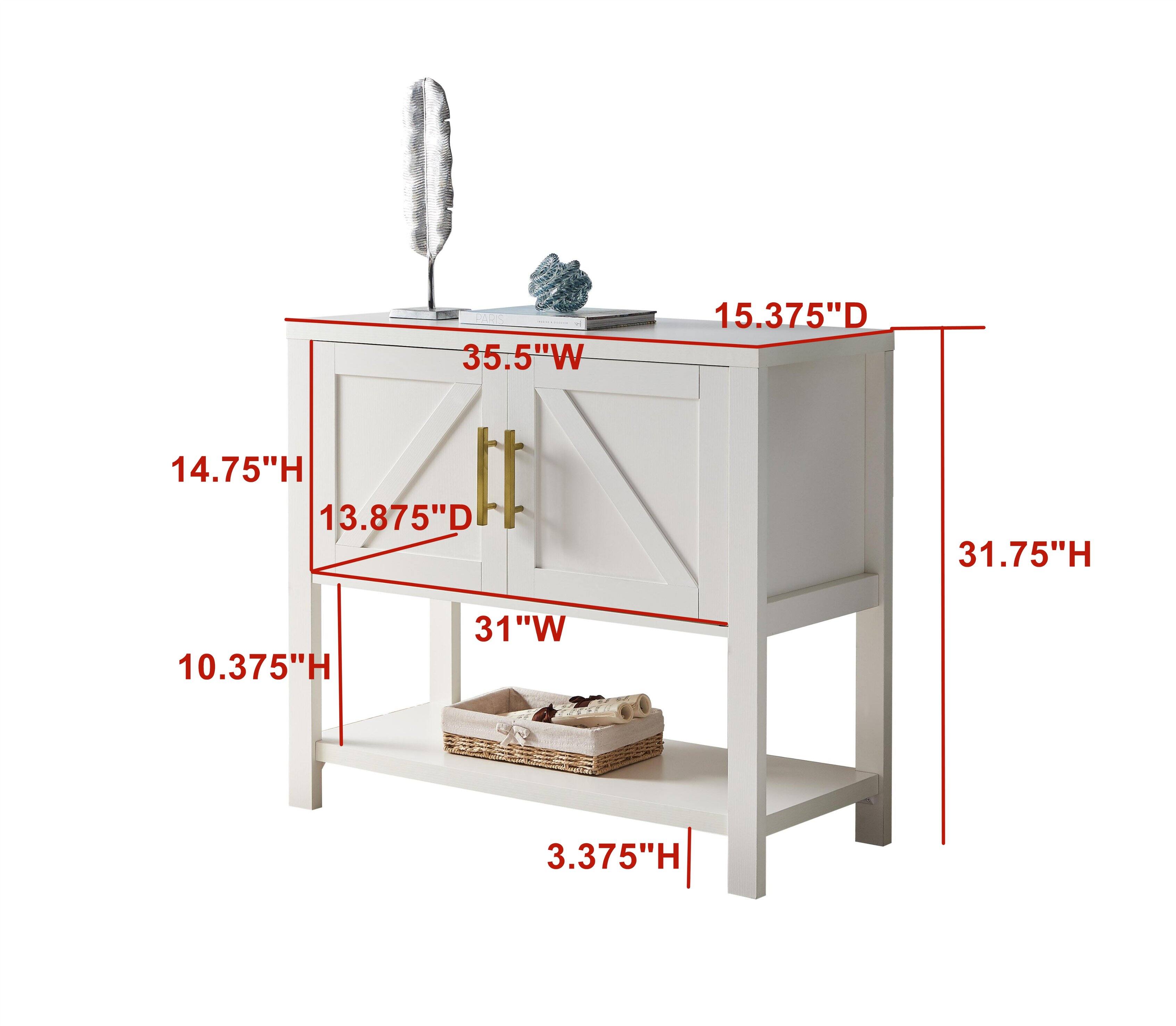 35.5"W  
15.375"D  
14.75"H  
13.875"D  
31.75"H  
10.375"H  
31"W  
3.375"H