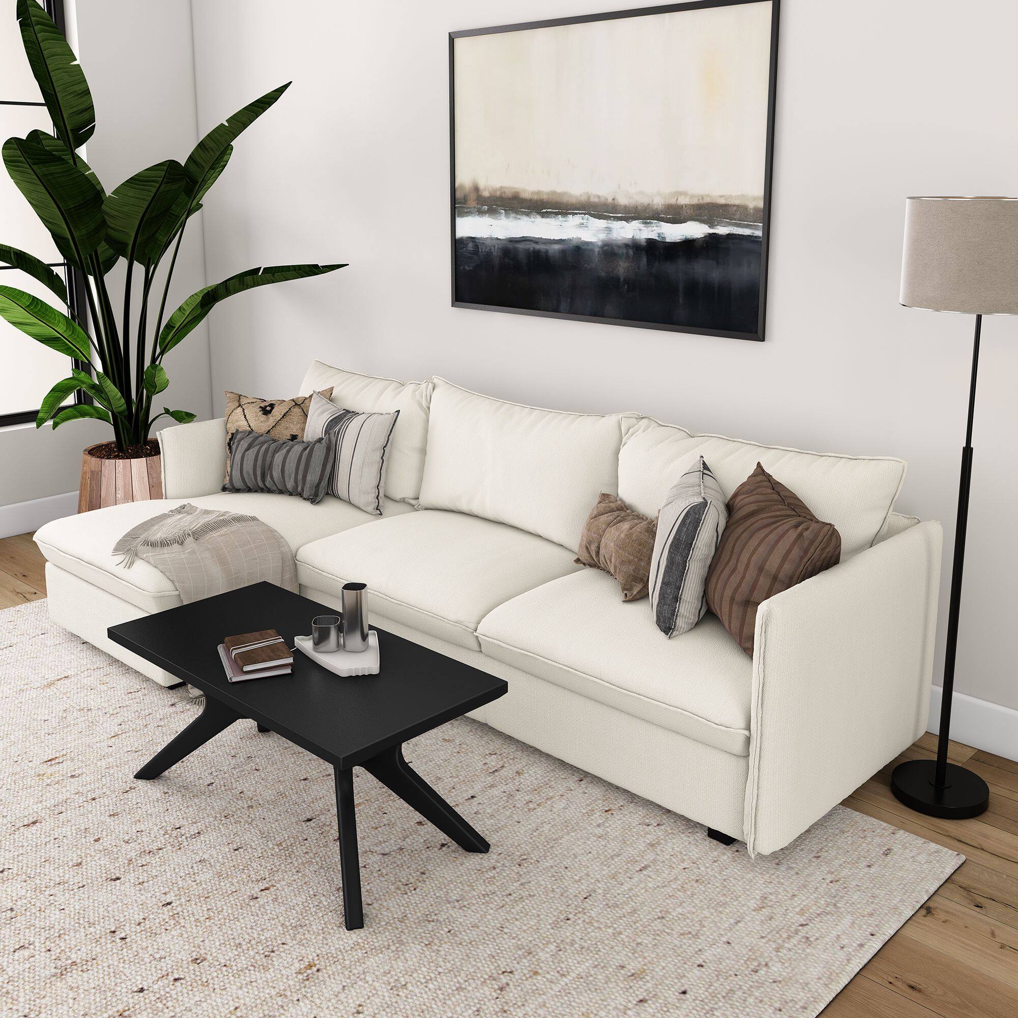 Alt View 4. Plank+Beam - Verso Rectangular Coffee Table (40in x 20in / 1020mm x 510mm), Black - Black.