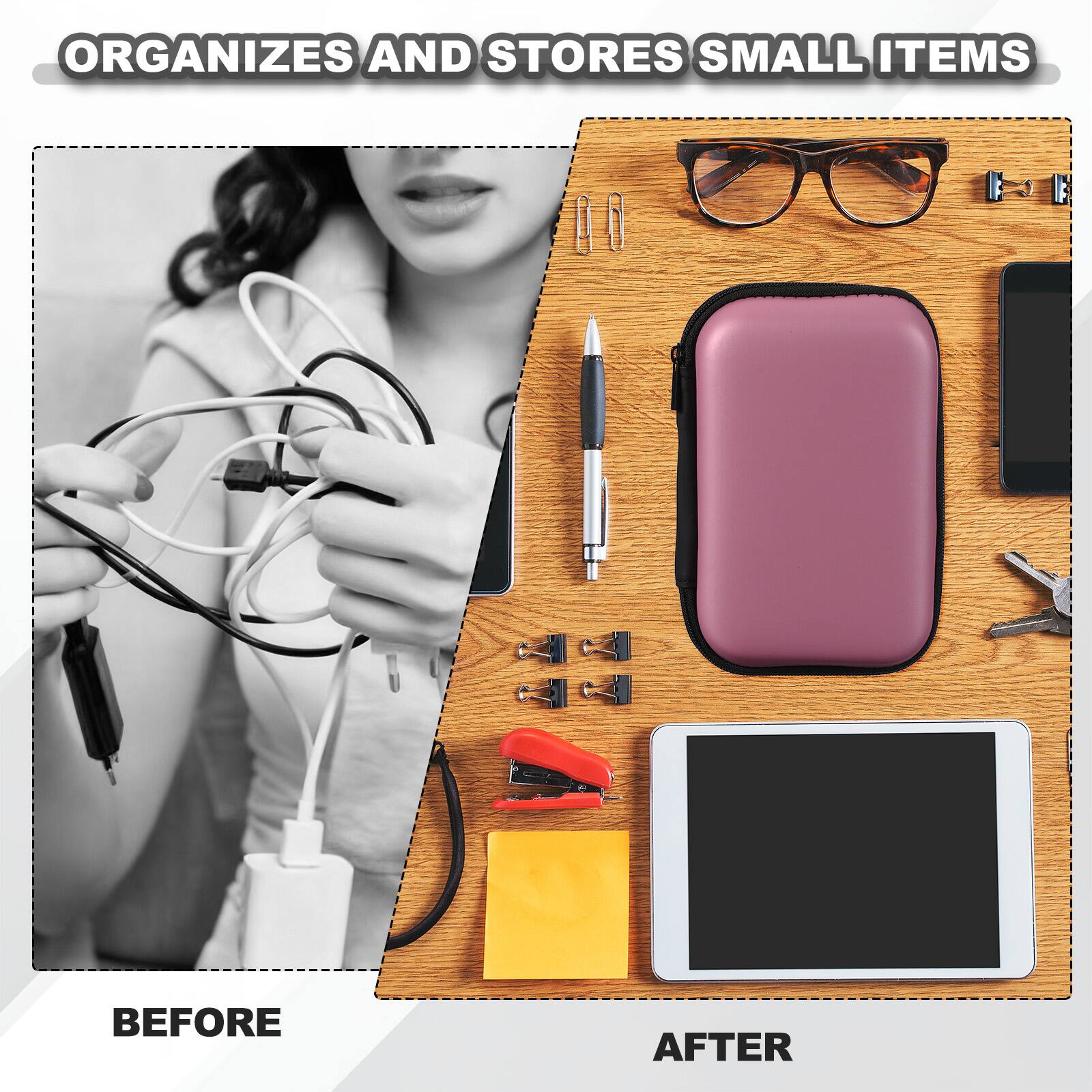 ORGANIZES AND STORES SMALL ITEMS

BEFORE

AFTER