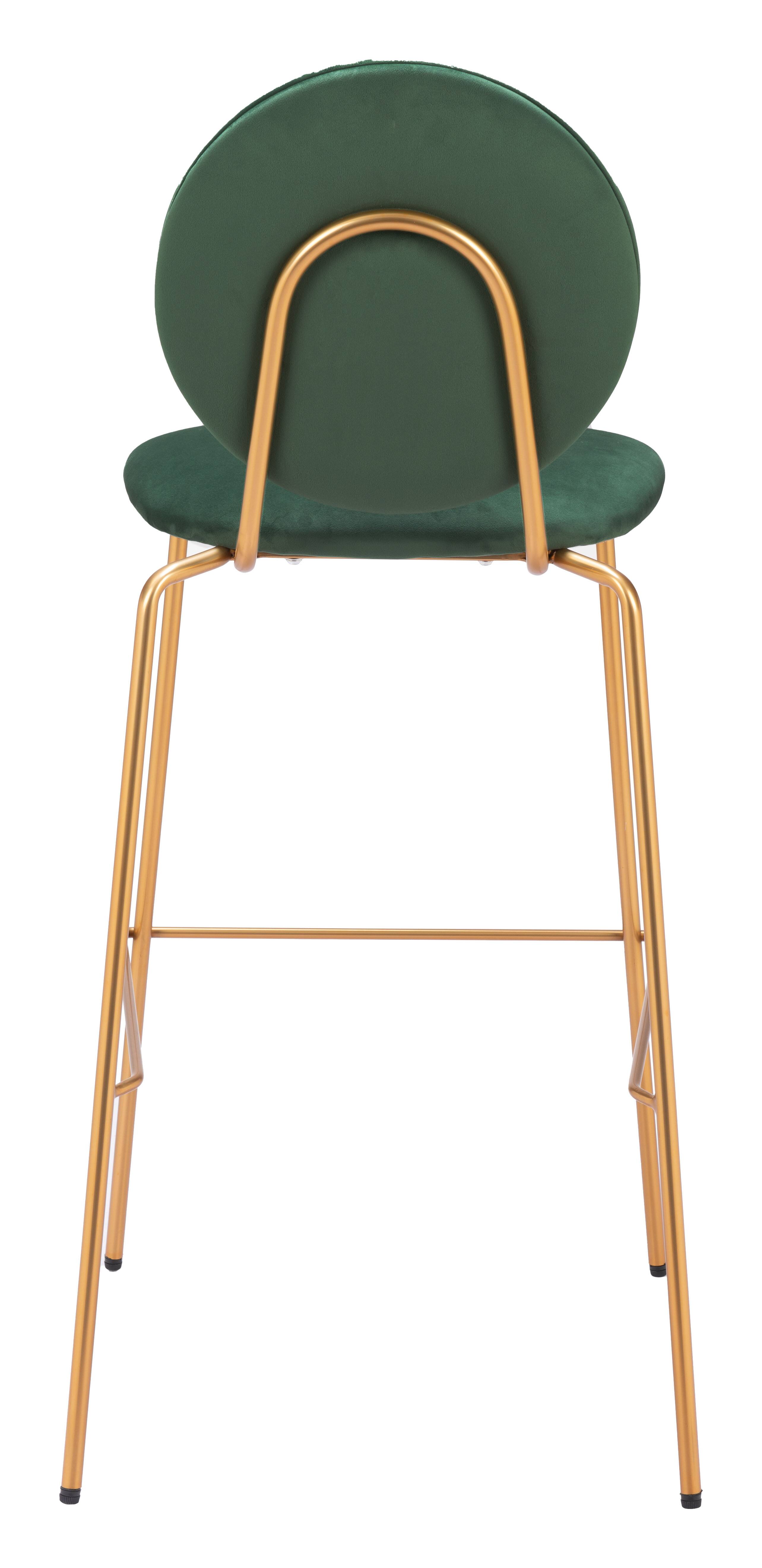 Alt View 2. Hivvago - Odessa Barstool (Set of 2) Green & Gold - Green & Gold.