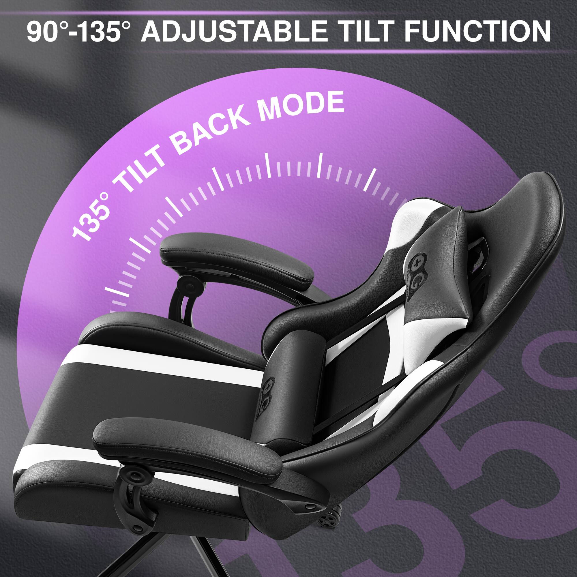 90°-135° Adjustable Tilt Function  
135° Tilt Back Mode