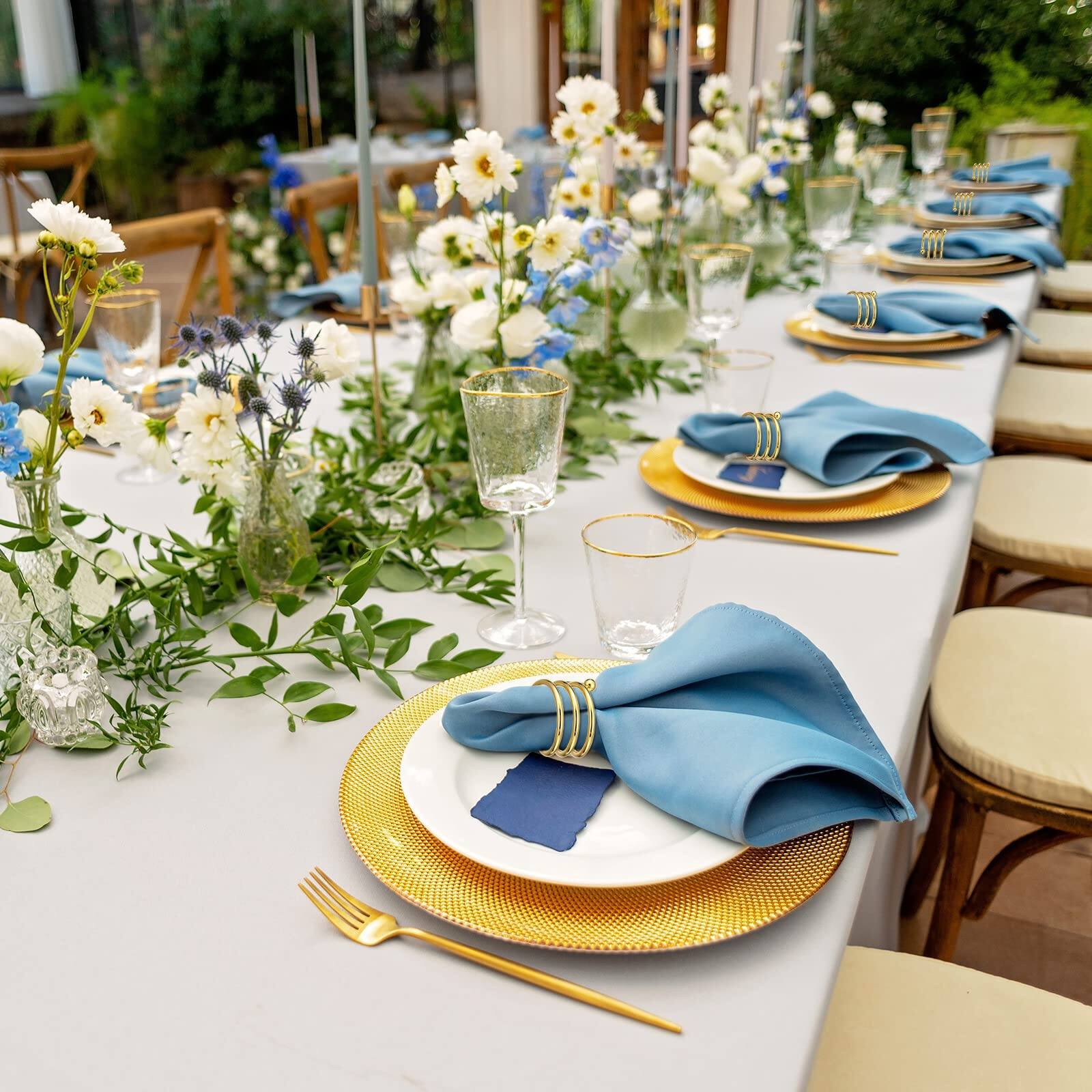 Alt View 7. Paradigms Interiors - 50 Napkin Rings Metal Spiral Round Holders Buckles Diy Cloth Holder For Christmas Thanksgiving Wedding Rece... - Default.