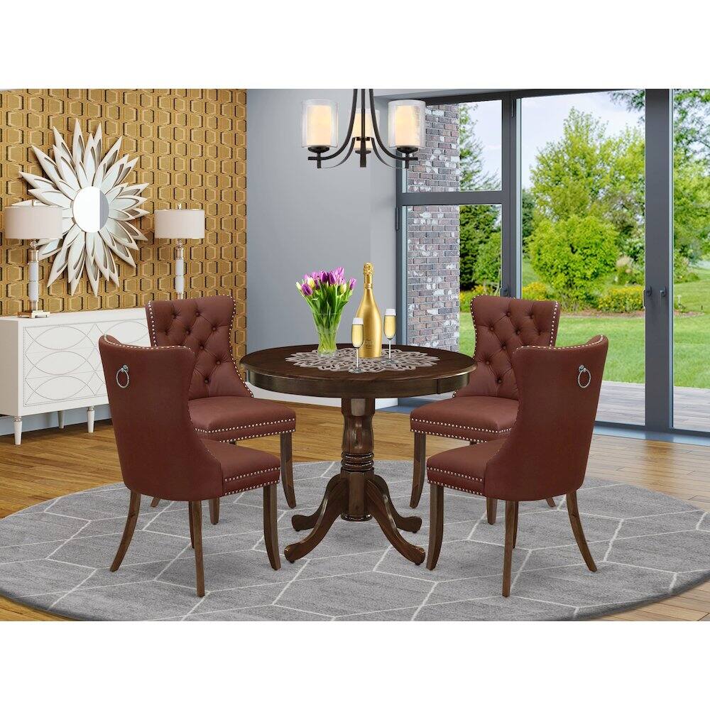 Alt View 9. East West Furniture - 5 Piece Kitchen Table Set - Brown.