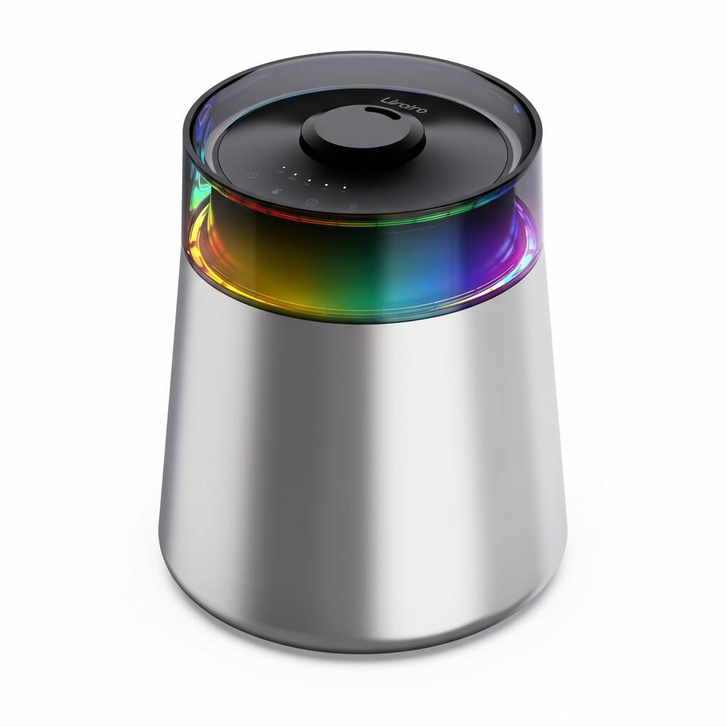 Livatro - 7L Ultrasonic Cool Mist Humidifier for Large Rooms, Stainless Steel Tank, Top-Fill, Ultra-Quiet, Easy Clean - Silver