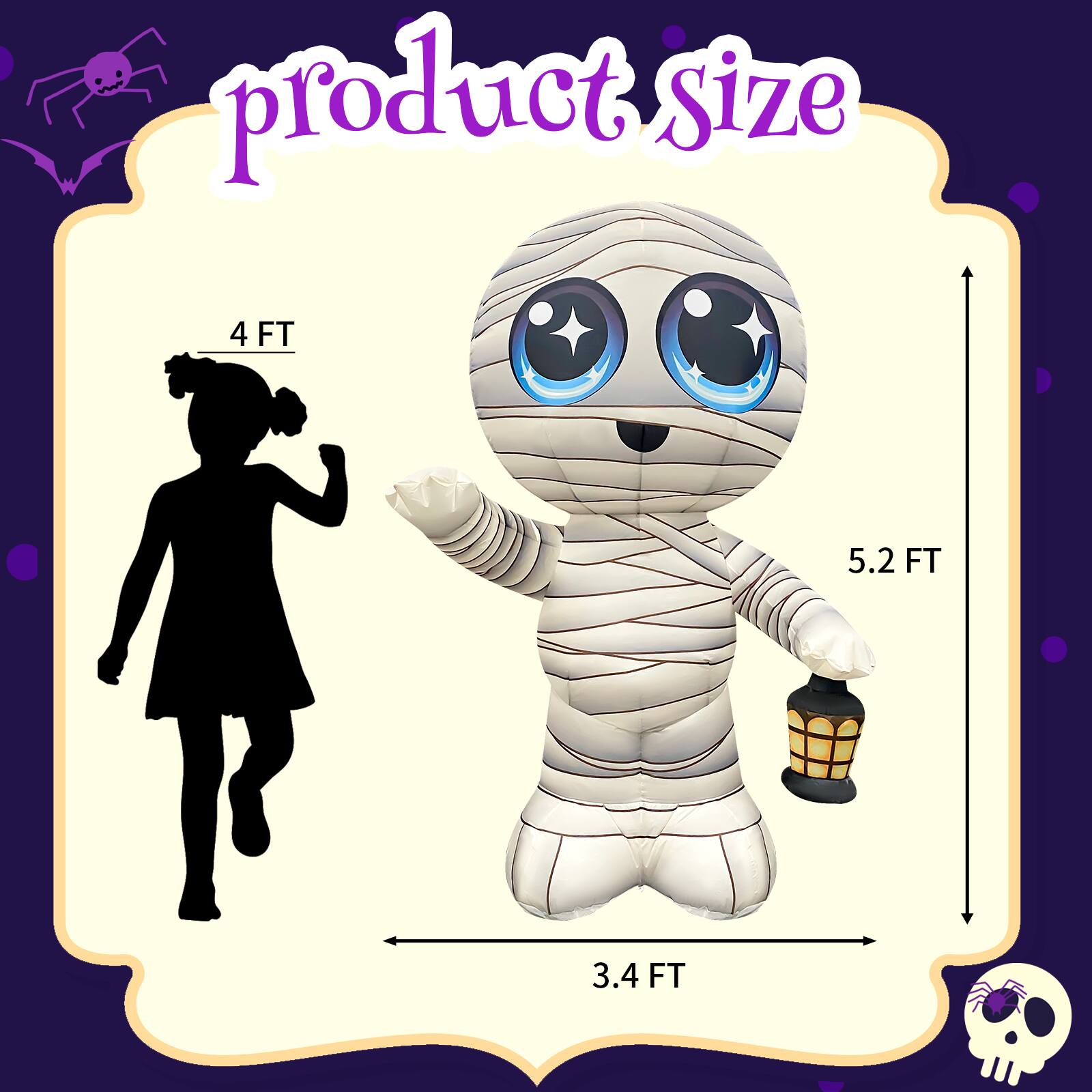 product Size  
4 FT  
5.2 FT  
3.4 FT