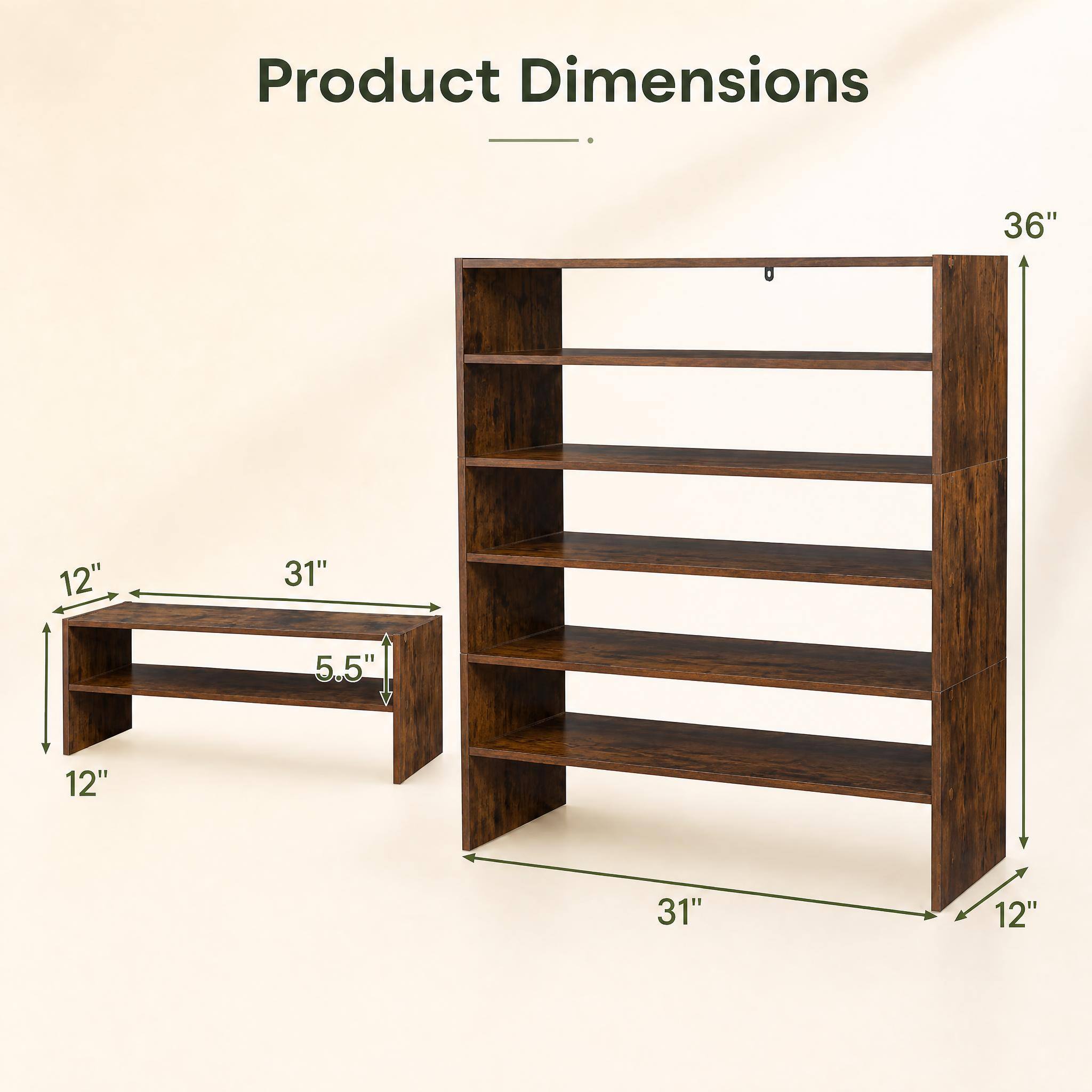 Product Dimensions
36"
12"
31"
5.5"
12"
31"
12"