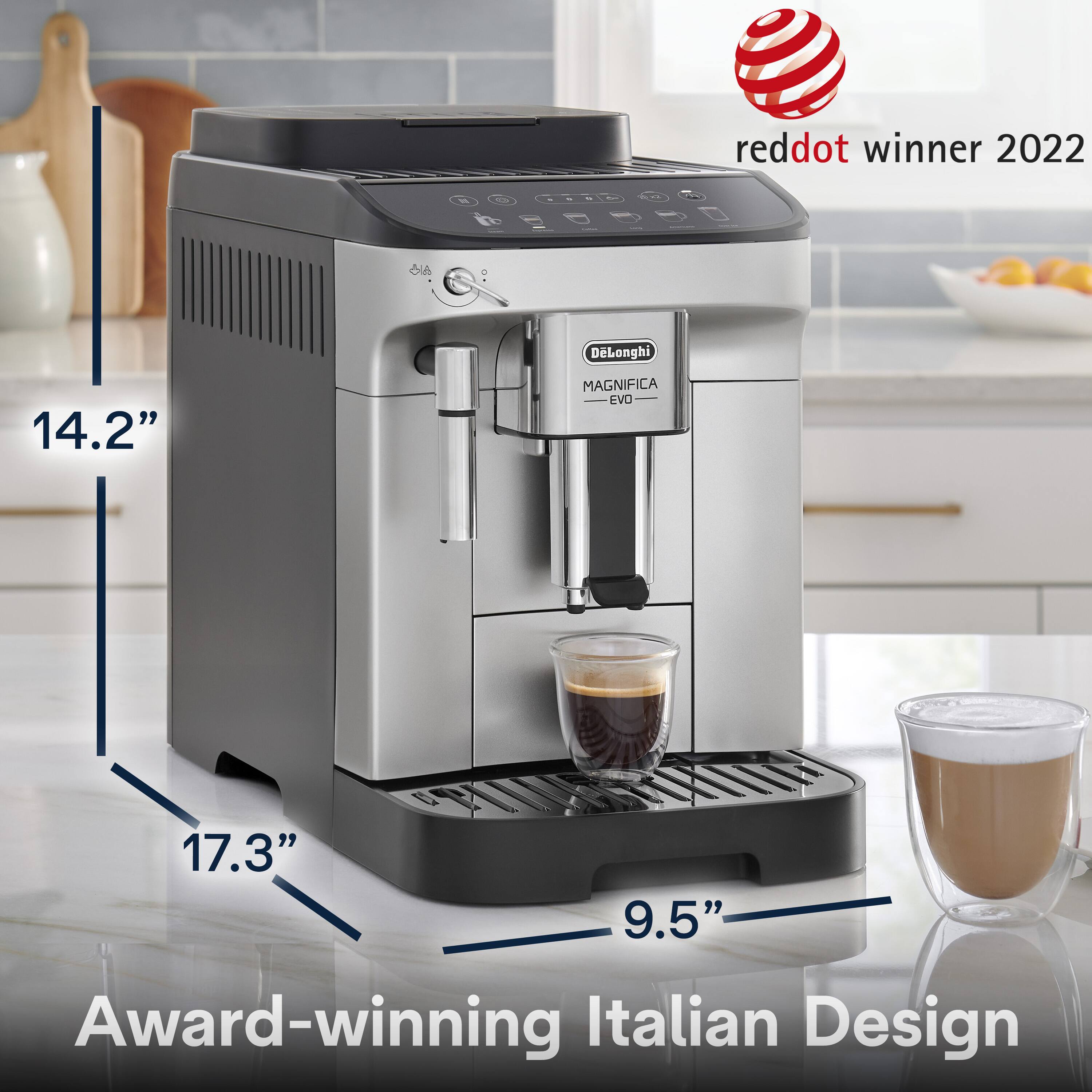 The text on the image reads: "Award-winning Italian Design."