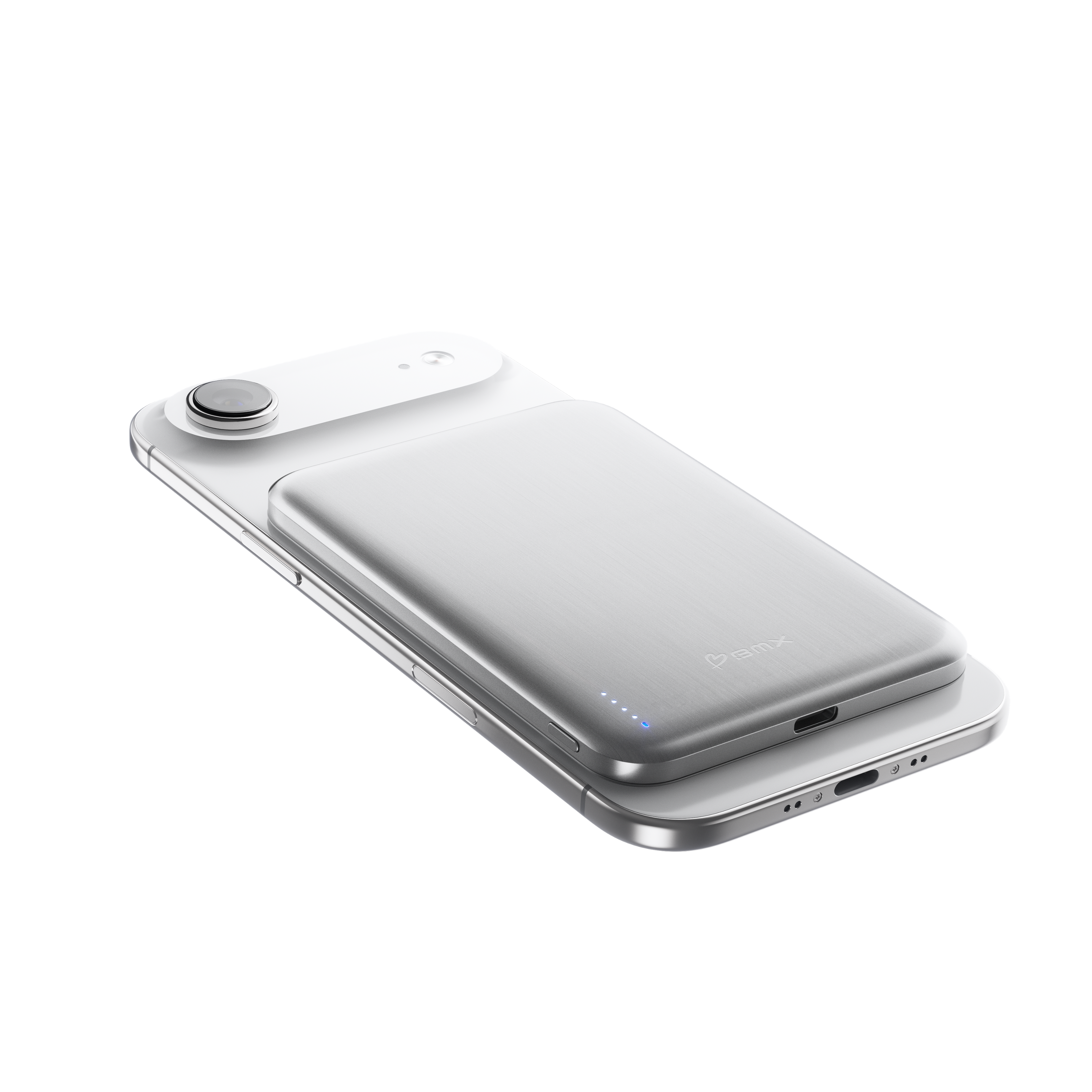 Alt View 1. BMX - SolidSafe AIR 5K Magnetic Solid-State Power Bank - Silver.