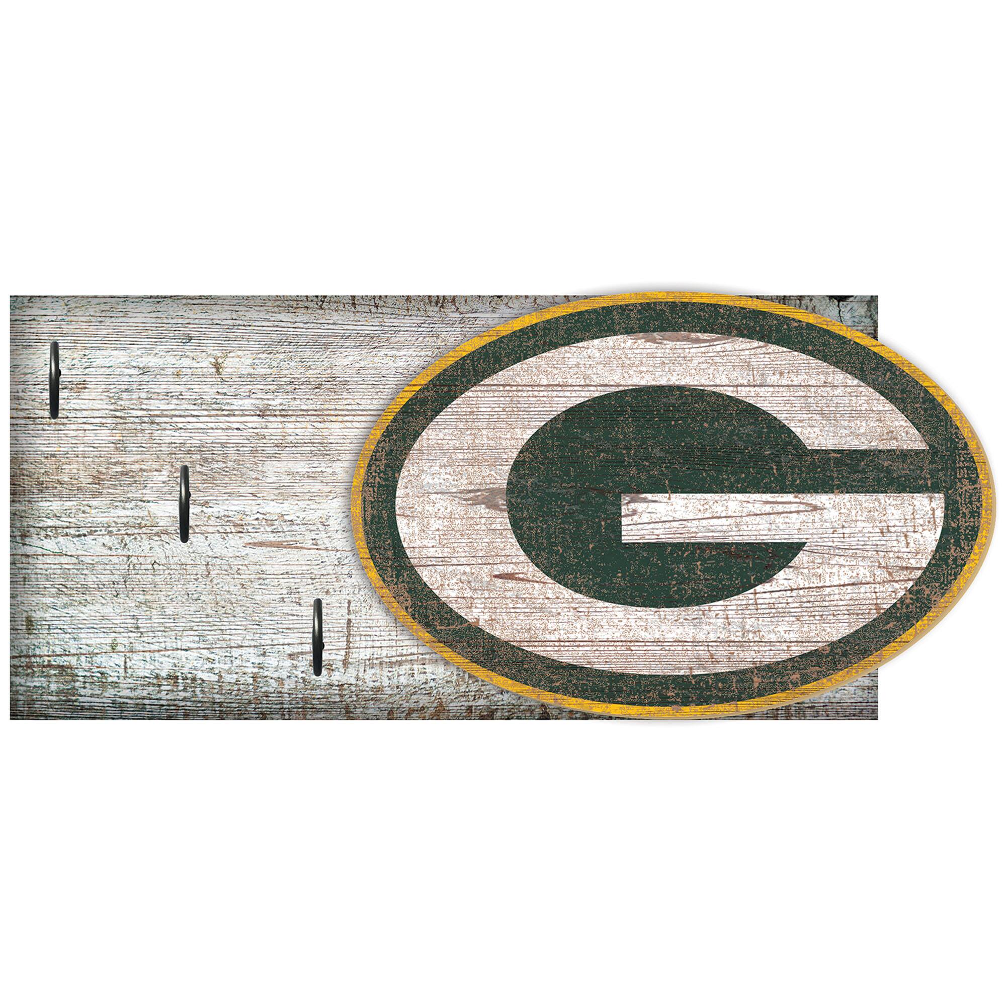 Fan Creations - Green Bay Packers 6" x 12" Mounted Key Holder - Multicolor