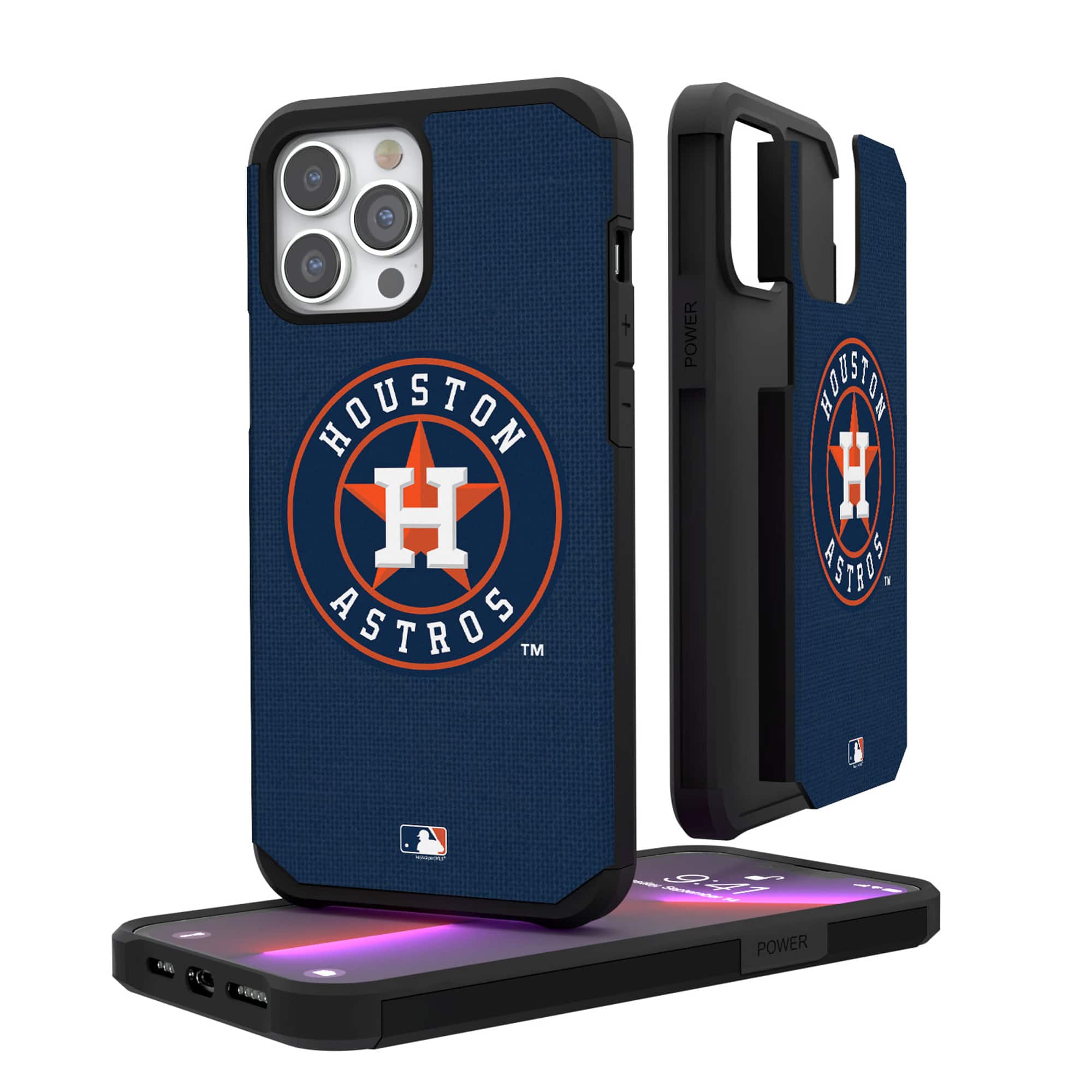 Keyscaper - MLB - Houston Astros iPhone Solid Design Rugged Case - 14 Plus - Multicolor