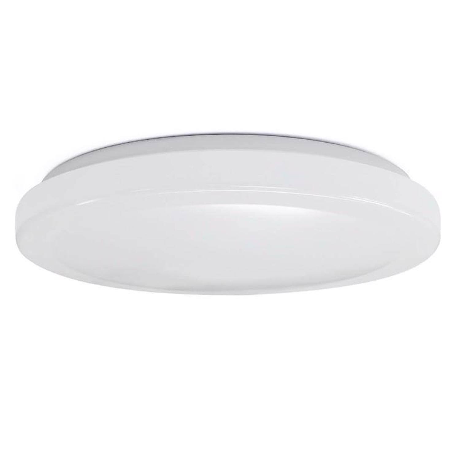 Angle. FEIT ELECTRIC - Feit LED 2.4 in. H X 13.2 in. W X 13.2 in. L Aluminum White LED Ceiling Light Fixture.