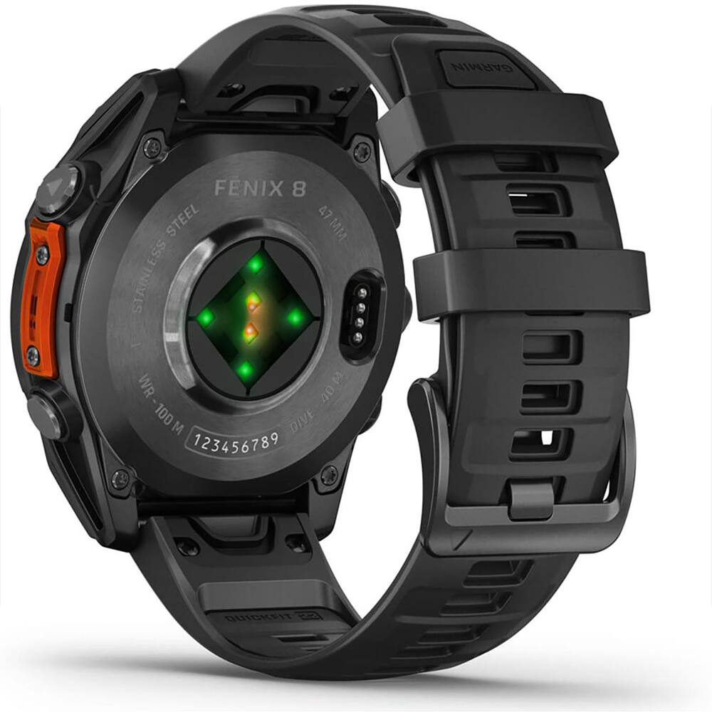 GARMIN FENIX 8 STEEL 47 MM STAINLESS WR M WR-100M 40M 40 100 DIVE M 123456789 QUICKFIT