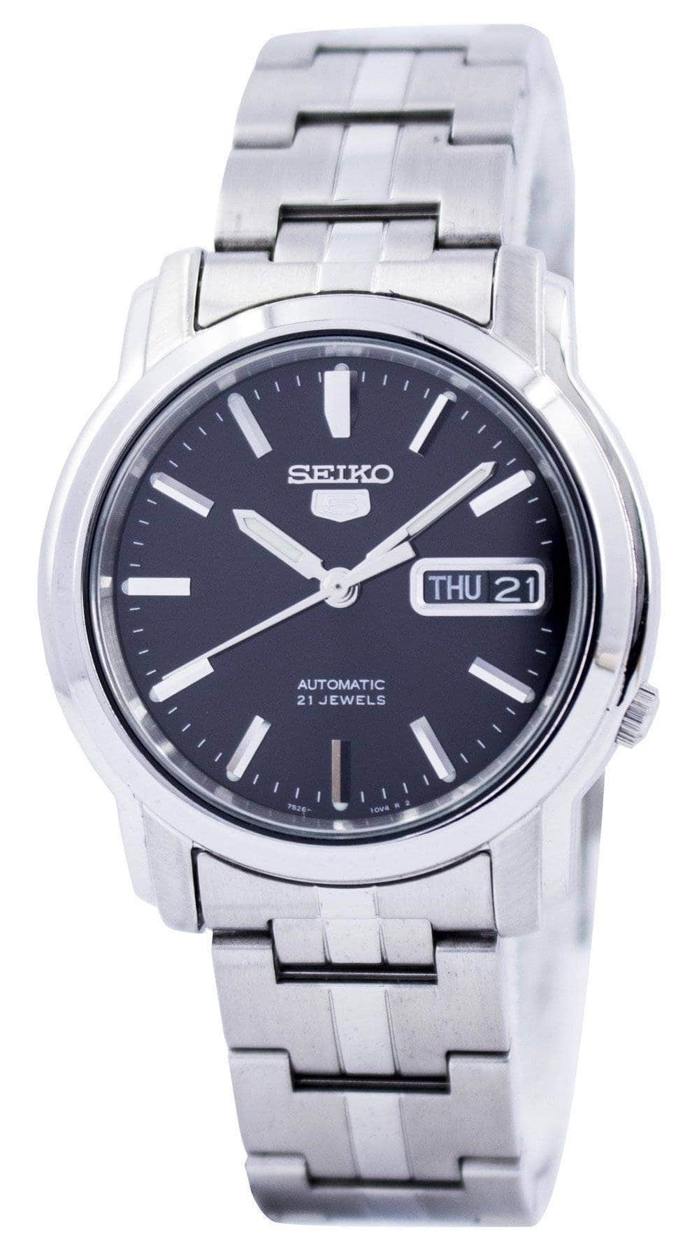Seiko - utomatic 21 Jewels SNKK71K1 Men's Watch Stainless Steel 30M - Silver/Black