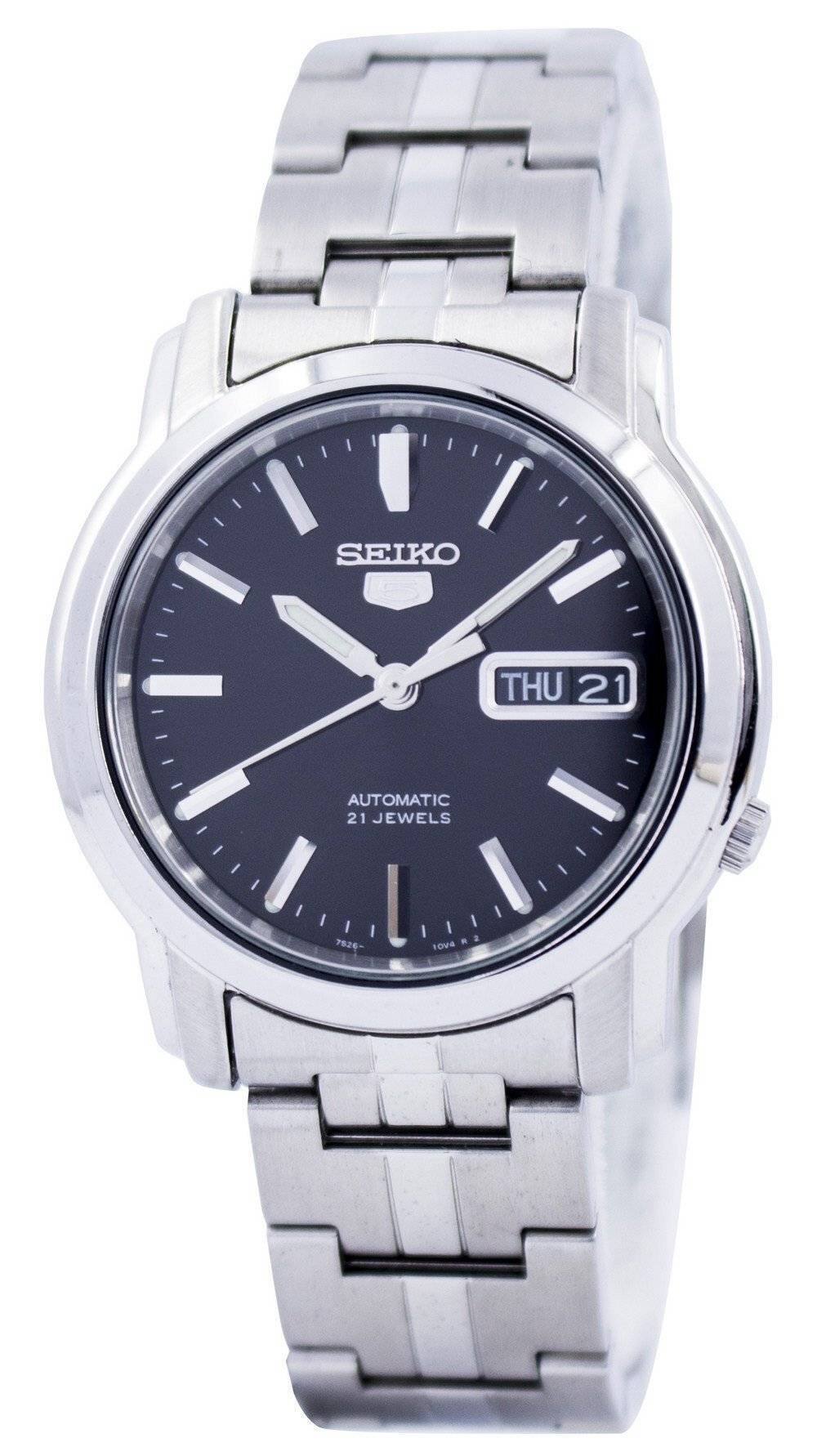 Seiko - utomatic 21 Jewels SNKK71K1 Men's Watch Stainless Steel 30M - Silver/Black